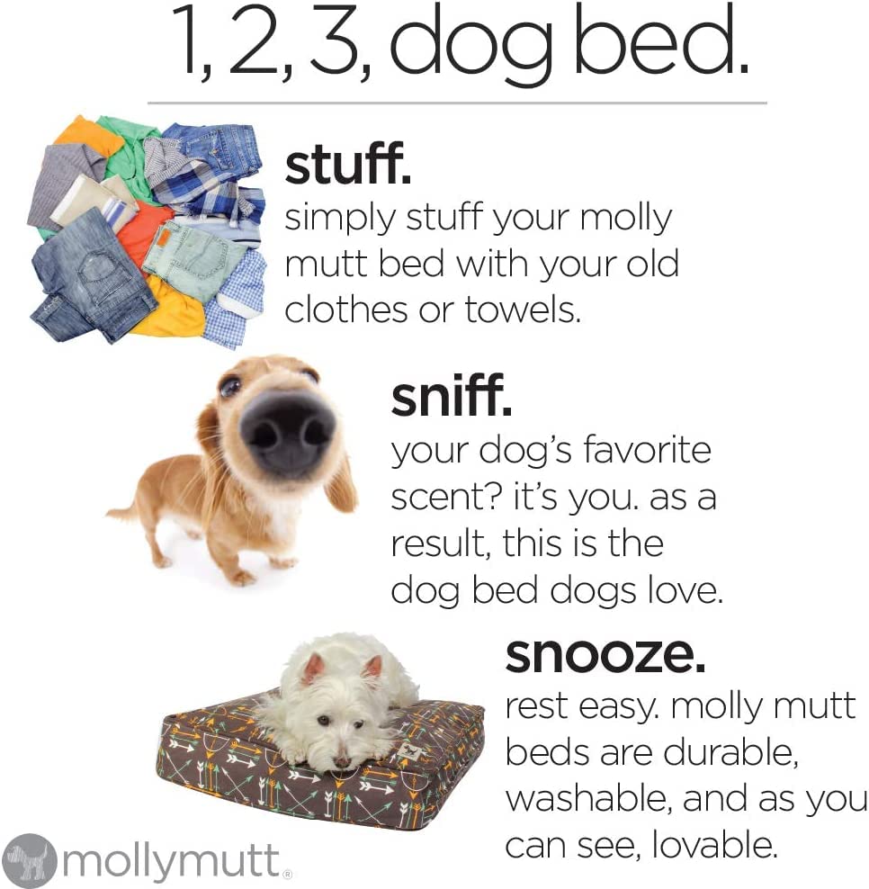 Molly Mutt Medium To Large Dog Bed Cover - Landslide Print - Measures 27”X36”X5’’ - 100% Cotton - Durable - Breathable - Sustainable - Machine Washable Dog Bed Cover