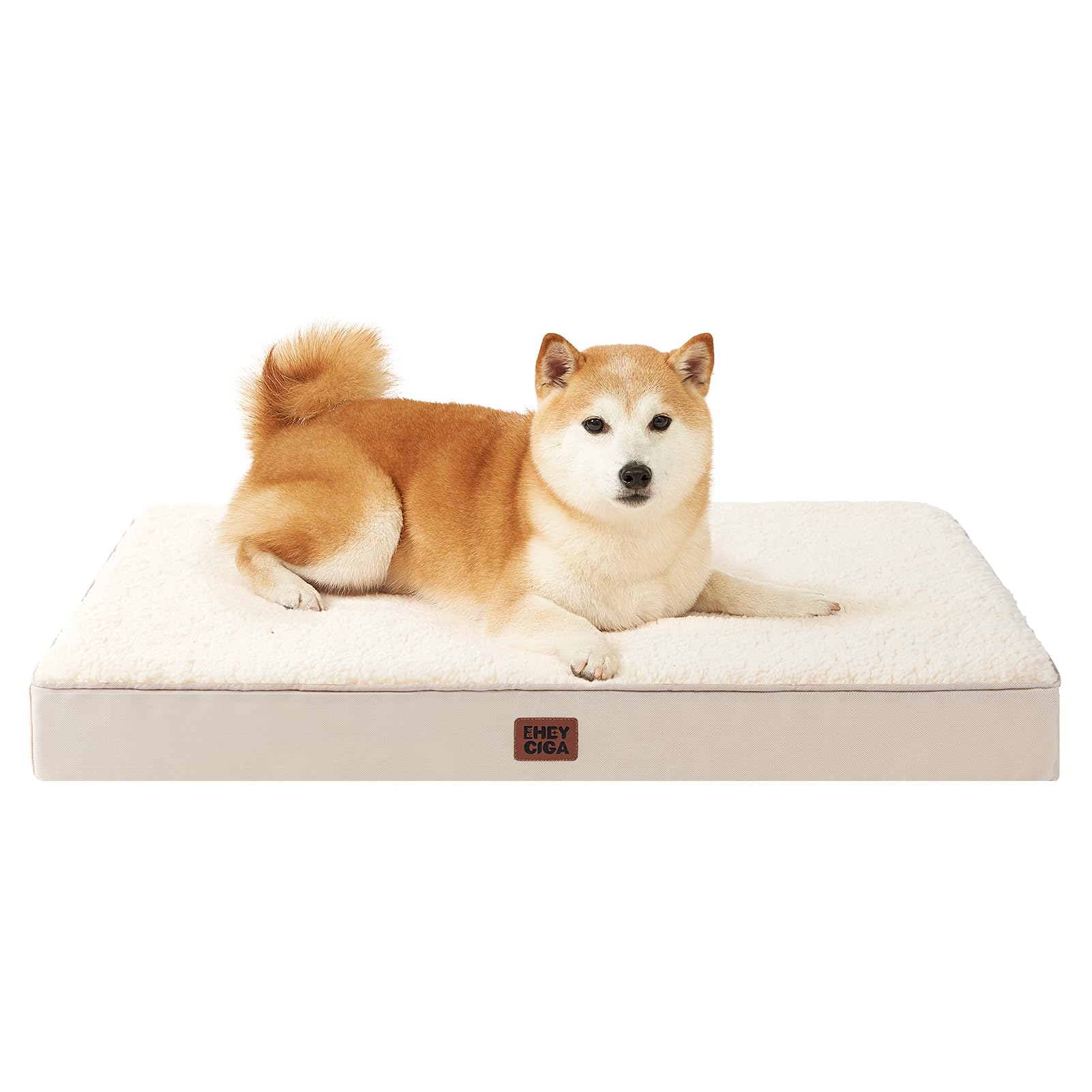 Eheyciga Orthopedic Dog Beds For Large Dogs With Removable Washable Cover For Crate, Camel, 35X23