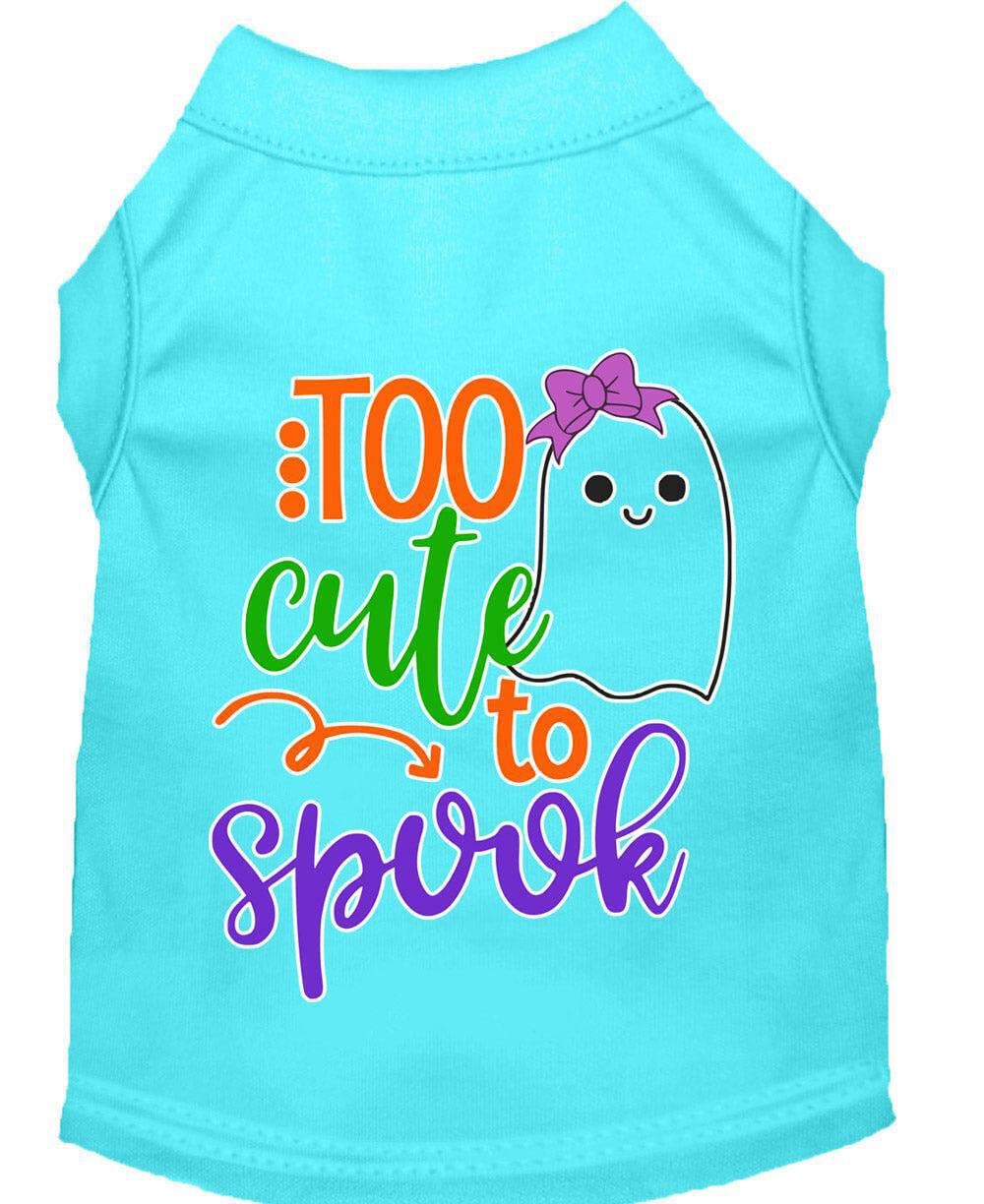 Halloween Pet Dog & Cat Shirt Screen Printed, "Too Cute To Spook - Girly Ghost" Red MD (6-10 lbs.)