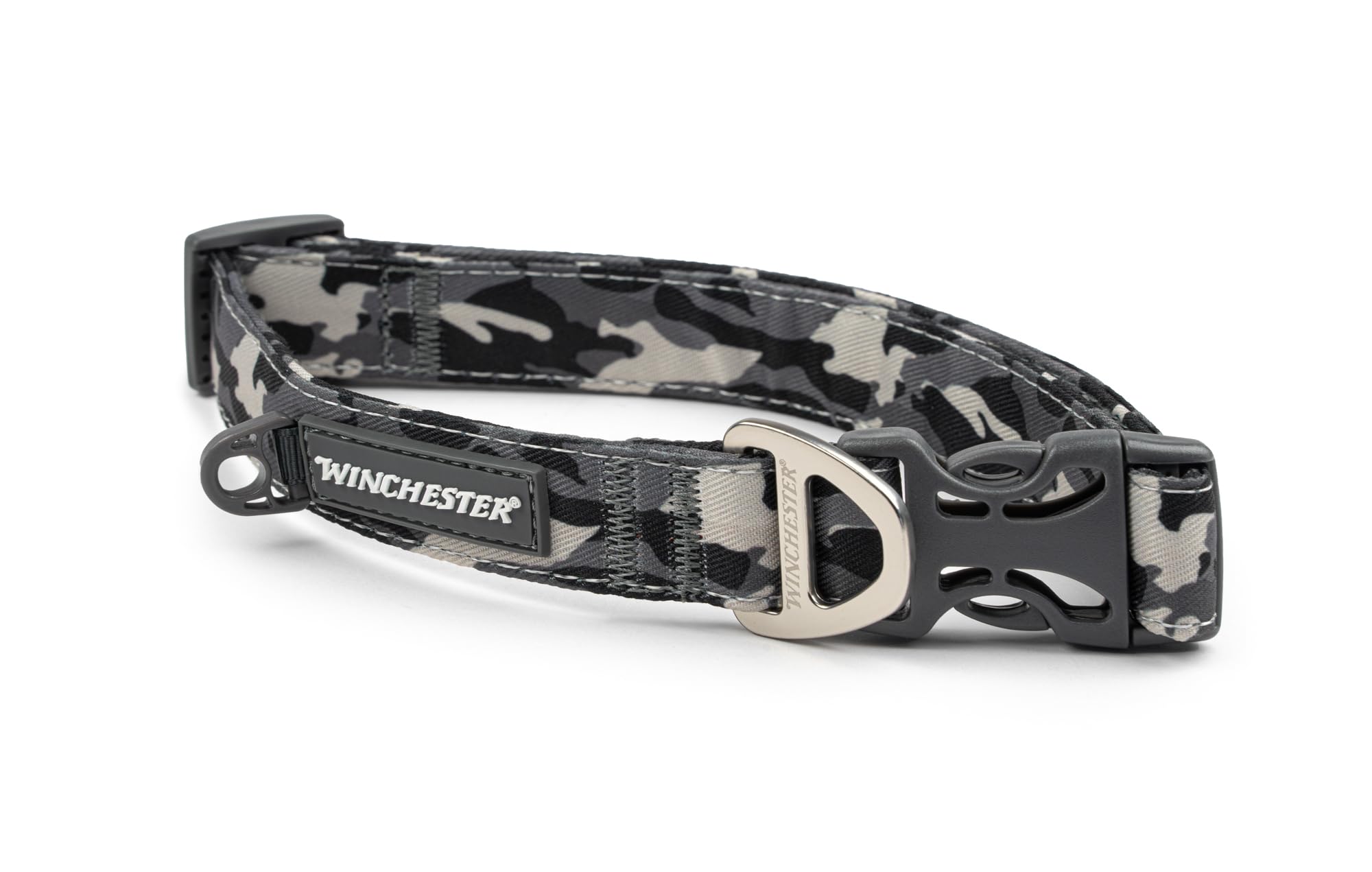 Winchester Printed Designer Dog Collar, Camo, Black, L