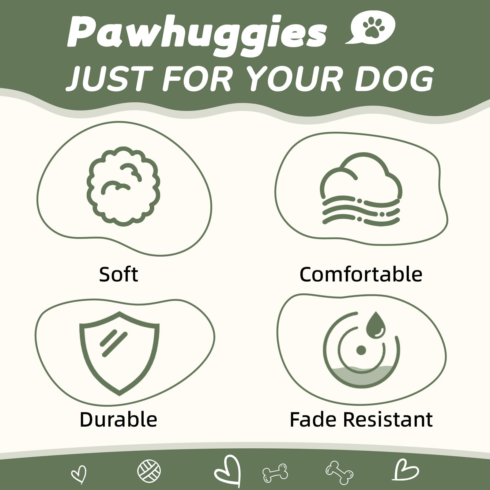 Pawhuggies Olive Green Dog Collar And Leash Set For Small Dogs, Bamboo And Polyester Adjustable Set, 4 Ft Leash