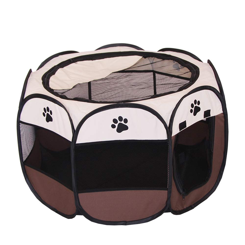 Bodiseint Portable Pet Playpen, Dog Playpen Foldable Pet Exercise Pen Tents Dog Kennel House Playground For Puppy Dog Yorkie Cat Bunny Indoor Outdoor Travel Camping Use