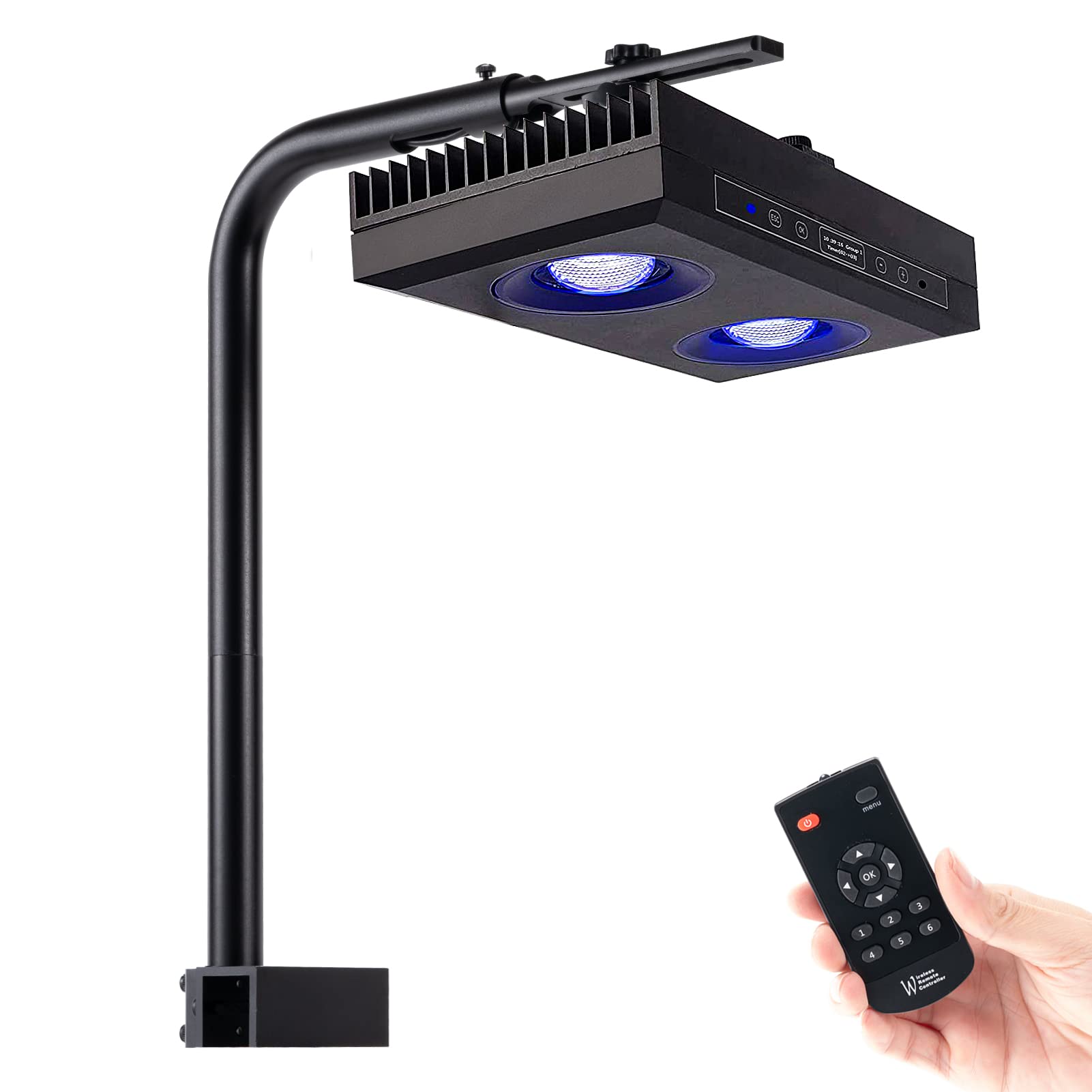 Smatfarm Aquarium Light - 95 Watt Sunrise Sunset Moonlight, Group Control Program Coral Reef Light Dimmable Full Spectrum For Marine Tanks,Saltwater Tank Light With Timer (G5 Bracket Version)