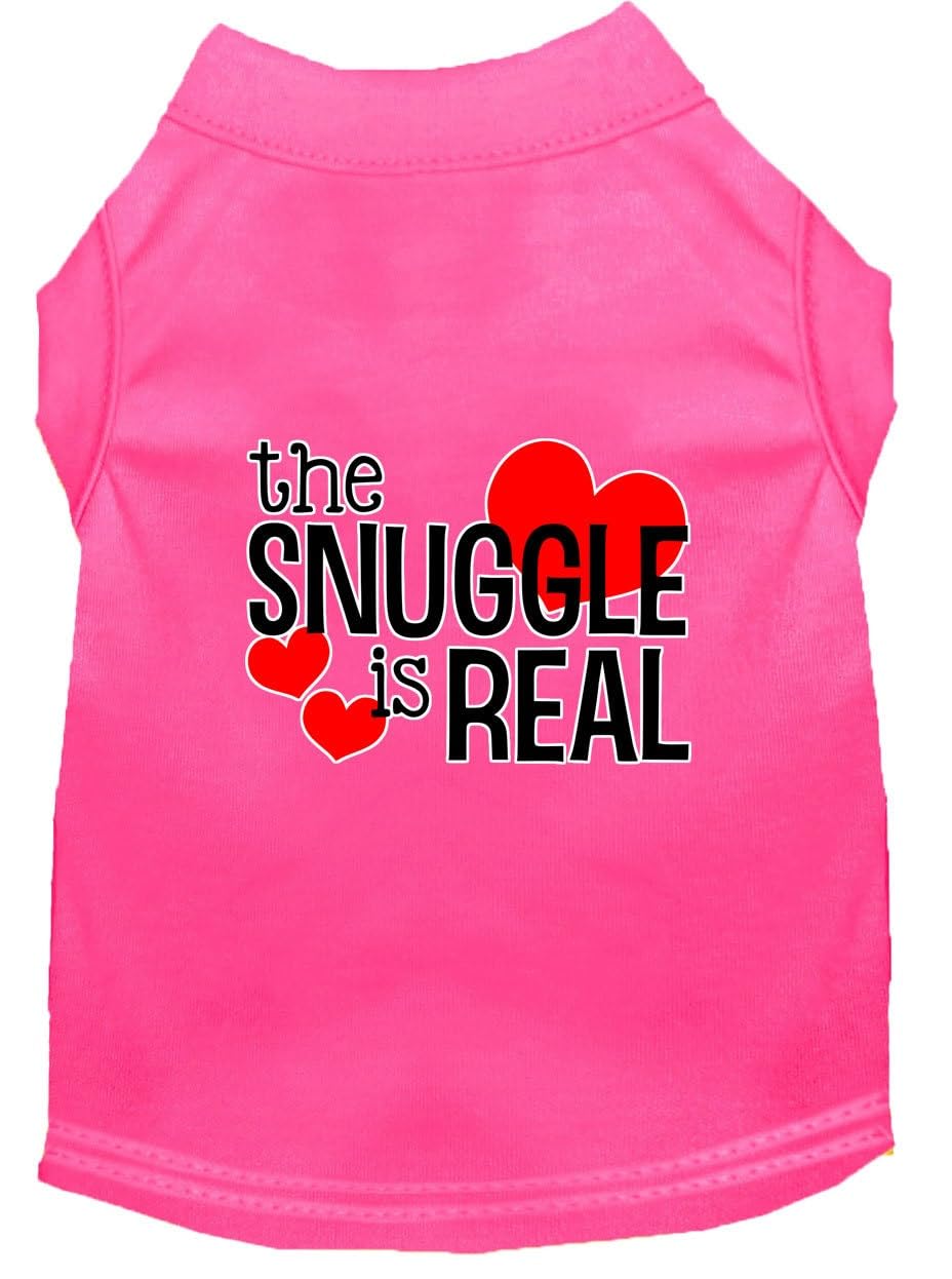 Pet Dog & Cat Shirt Screen Printed, "The Snuggle Is Real" Baby Blue SM (3-6 lbs.)