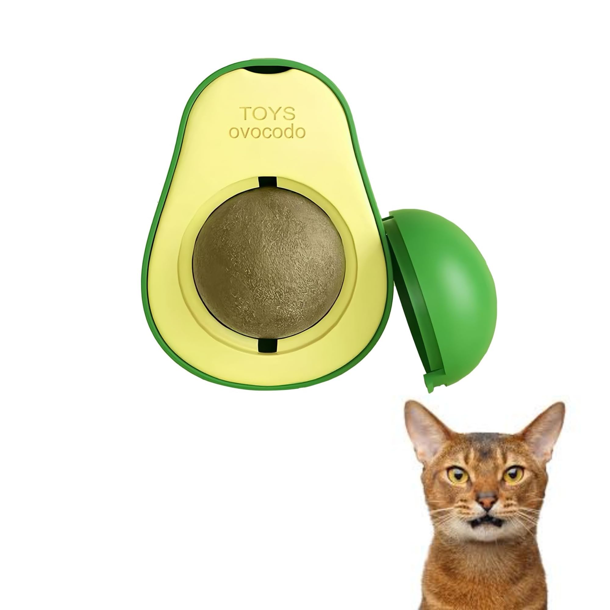 Bohobark AvocadoShaped Cat Toy With Catnip | Interactive Rotatebale Catnip Toy For Chewing & Teething Edible Licking, Playtime 