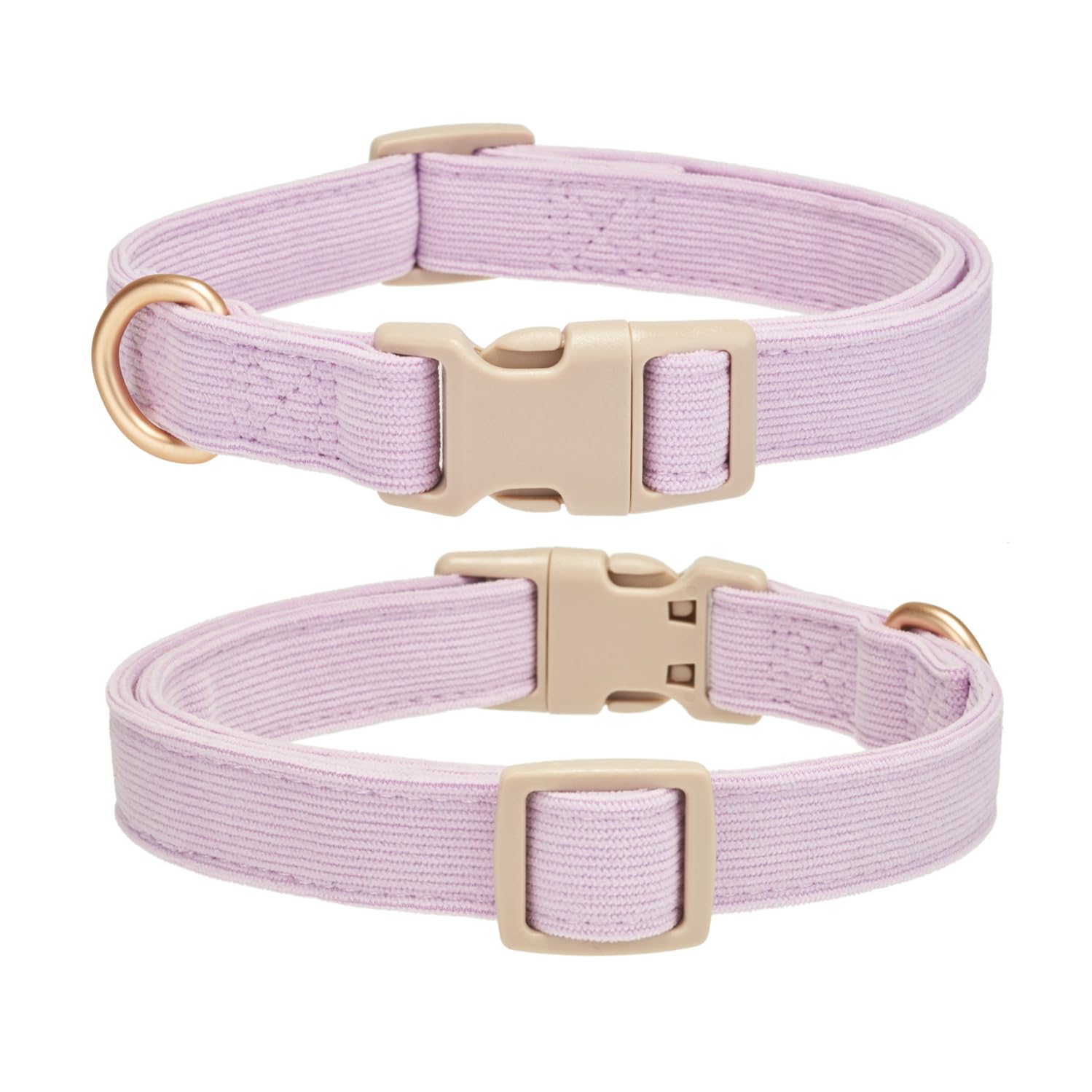 Yudote Soft Cotton Dog Collar Adjustable Corduroy Dog Collars For Small Medium Large Dogs(Purple,Medium)