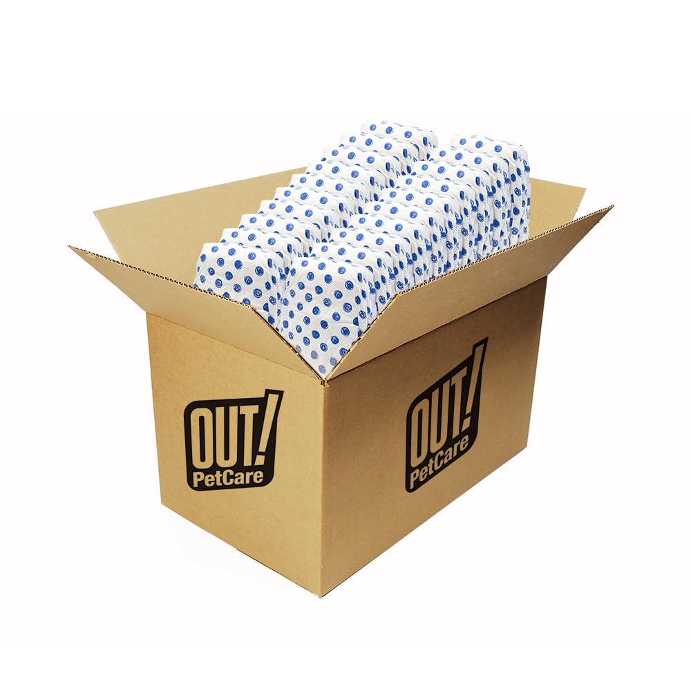 OUT! PetCare Disposable Male Dog Wraps, Male Wraps for Dogs, Pee Wraps, Belly Bands for Dogs, Leak Proof, Wetness Indicator, Pup