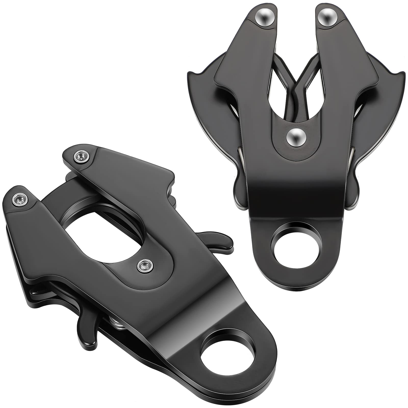 Reginary 2 Pcs Frog Clip Dog Leash Clip for Linking Quick Release Black Pet Collar Clasp Frog Cable Dog Leash Buckle Chain Repla