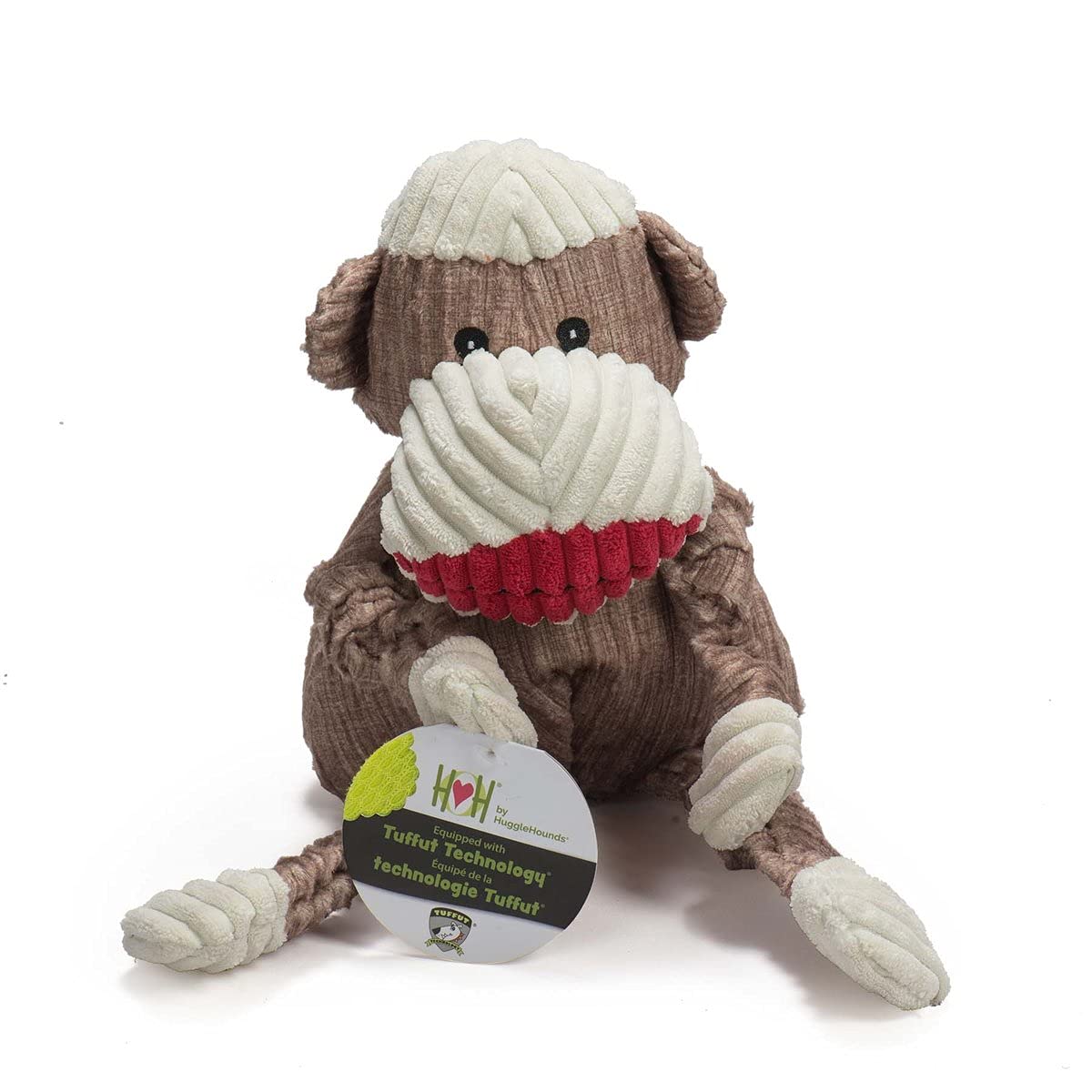 Hugglehounds Knotties Dog Toys For Large Dogs - Plush Dog Toy For Aggressive Chewers - Squeaky Interactive Puppy Toys - Soft Yet Tough, Durable Stuffed Pet Chew Toy For All Breedss | Large Sock Monkey