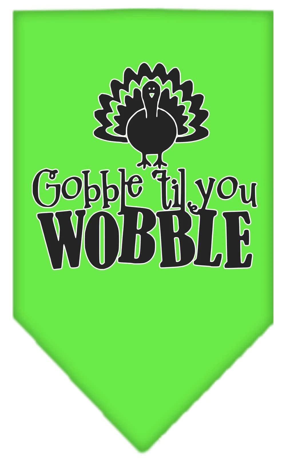 Mirage Pet Product Gobble til You Wobble Screen Print Bandana White Large