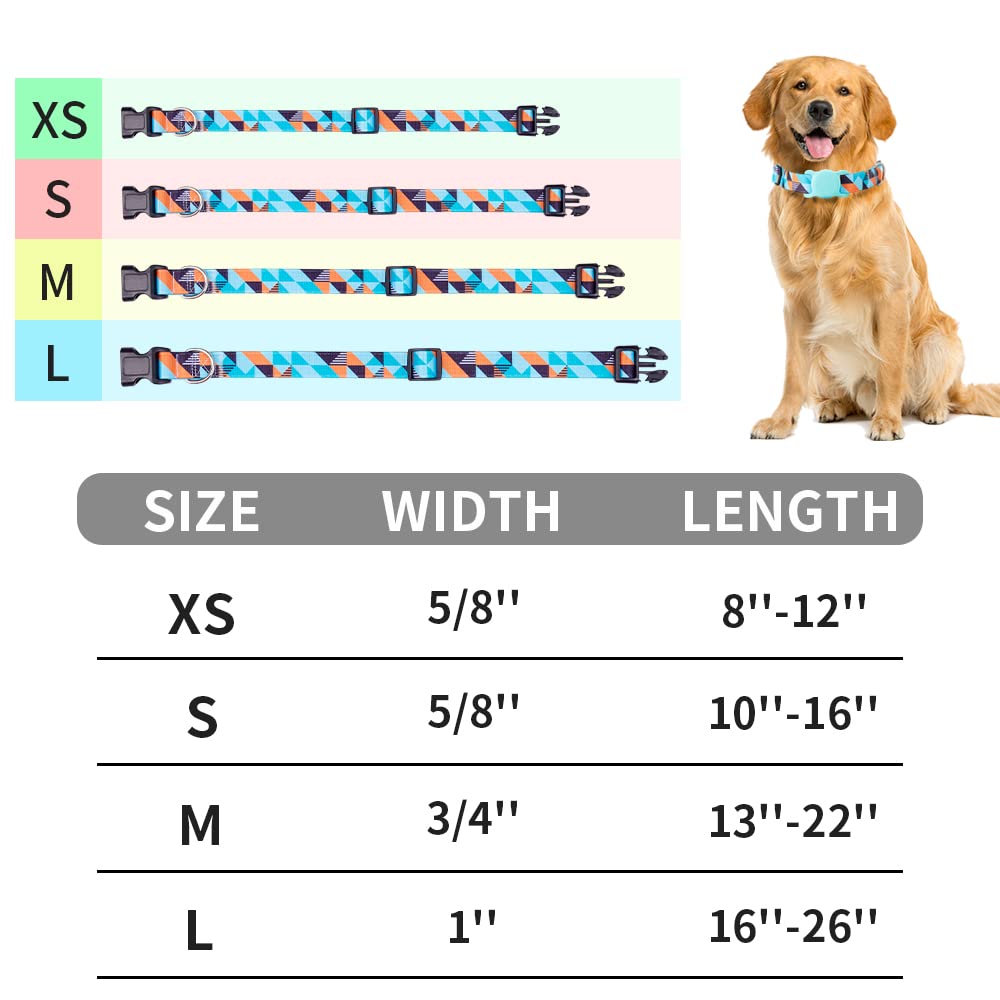 Airtag Cat Collar, Animire Soft Neoprene Padded Air Tag Collar For Extra Small Dogs, Polyester Puppy Pet Collar With Silicone Airtag Case Holder Accessories, 8'-12' Neck