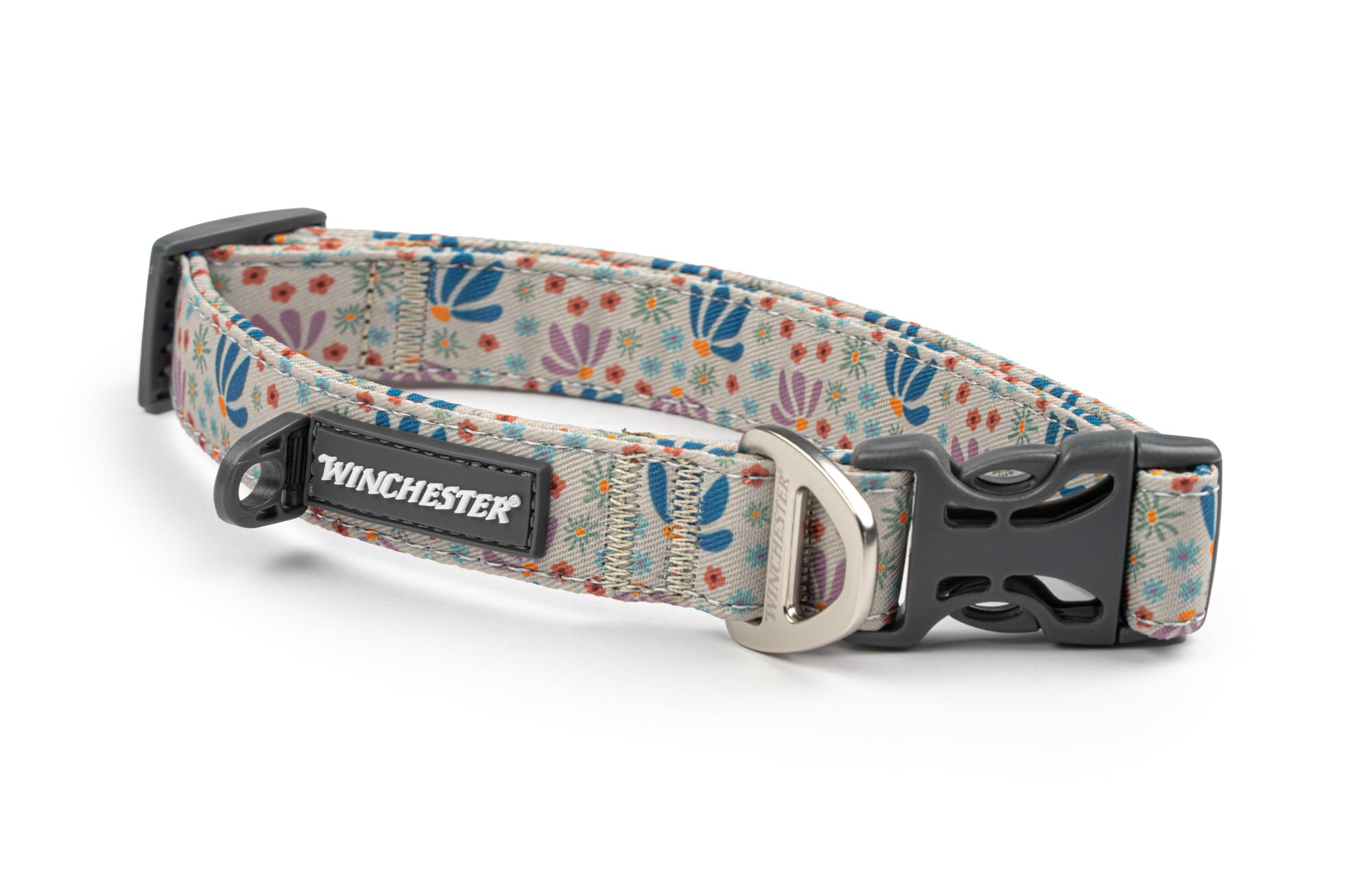 Winchester Printed Designer Dog Collar, Abstract Floral, S