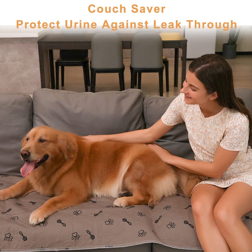 Peepeego 2Pack Pee Pads For Dogs Reusable+Free Dog Comb, Waterproof Rug 36'X72', Absorbent Puppy Pads Washable, Non Slip Protector For Bed Couch Floor