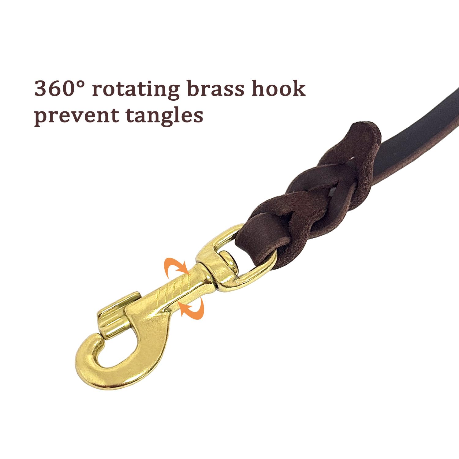Lwbmg Genuine Leather Braided Coupler For Dog Leash,Leather Dog Leash For Walking Two Dogs, Multipurpose, Can Be Used As Safety