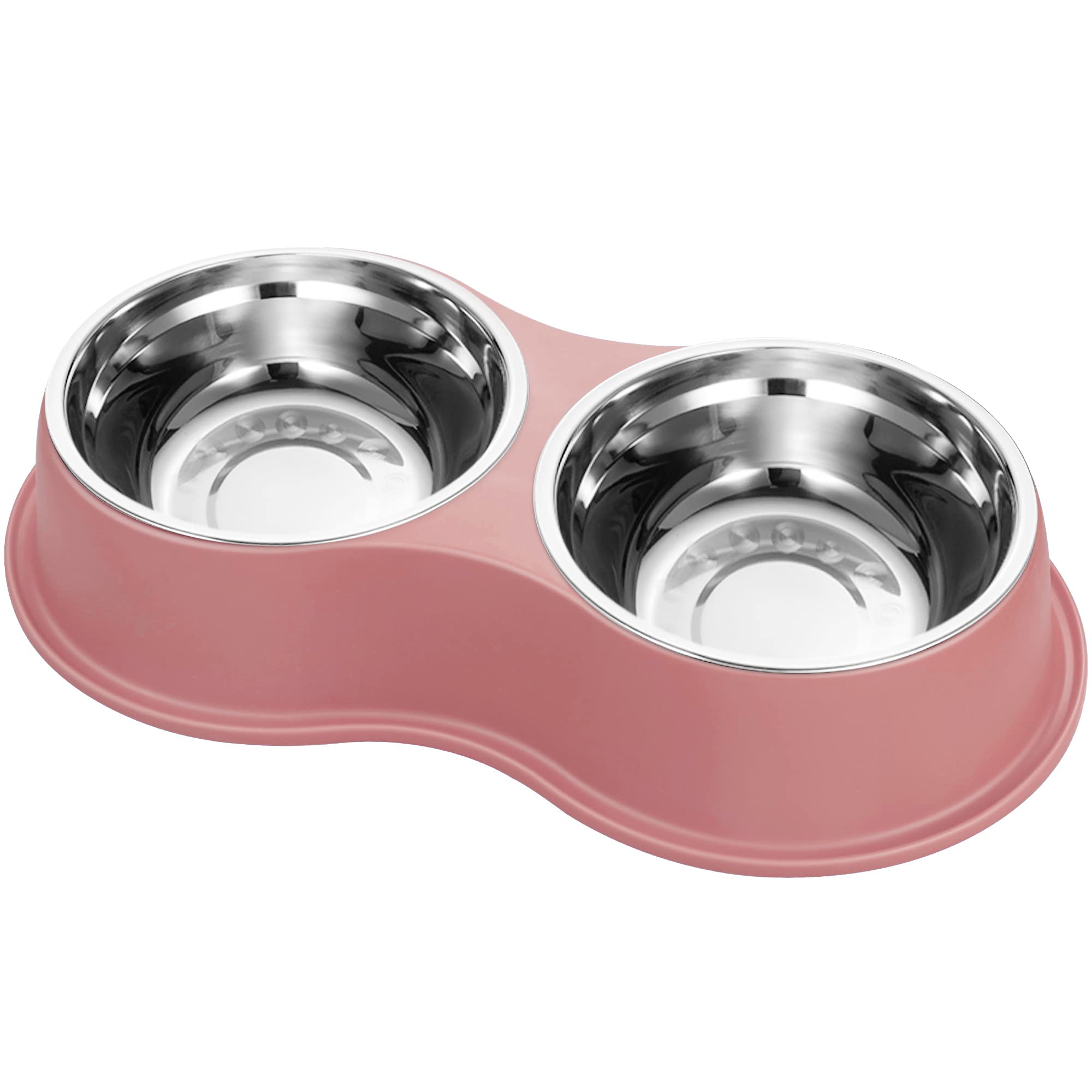 Epetslove Dog Bowls Double Dog Water and Food Bowls Stainless Steel Bowls with Non-Slip Resin Station, Pet Feeder Bowls for Pupp
