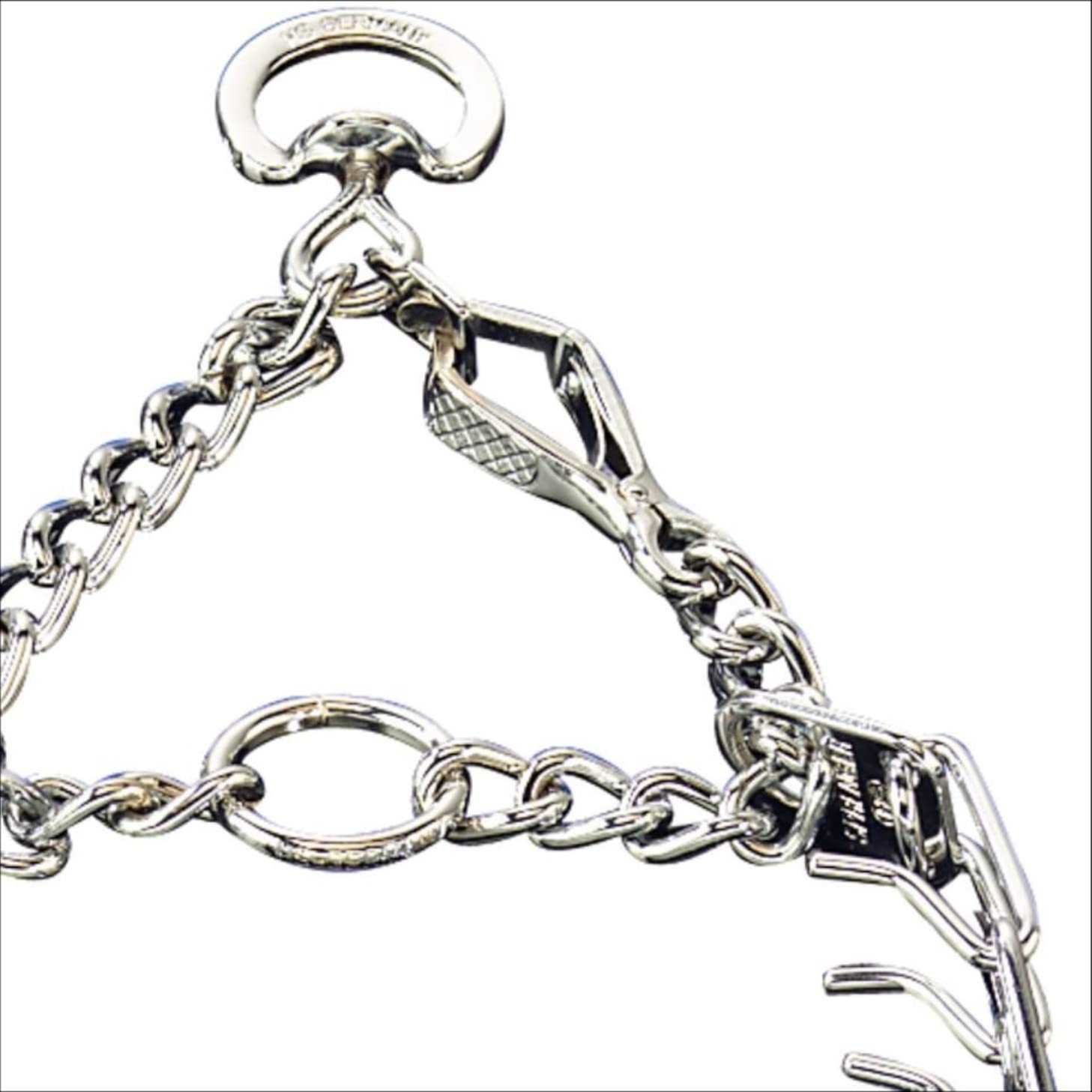 Herm Sprenger Chrome Plated Steel Prong Collar for Dogs, Small 2.25mm, 16-Inch, Quick Release, Silver