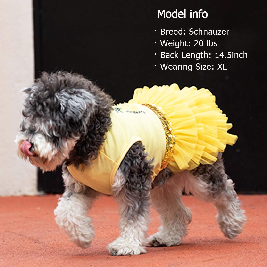 Kyeese Dogs Dress Pineapple Yellow Tiered Dogs Beach Dresses With Sequins Cat Dress Puppy Dress Dog Clothes