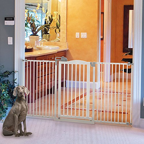 Richell Tall One-Touch Gate II Wide, Dog gate, 38.4 inch Tall pet gate, Autumn Matte (94934)