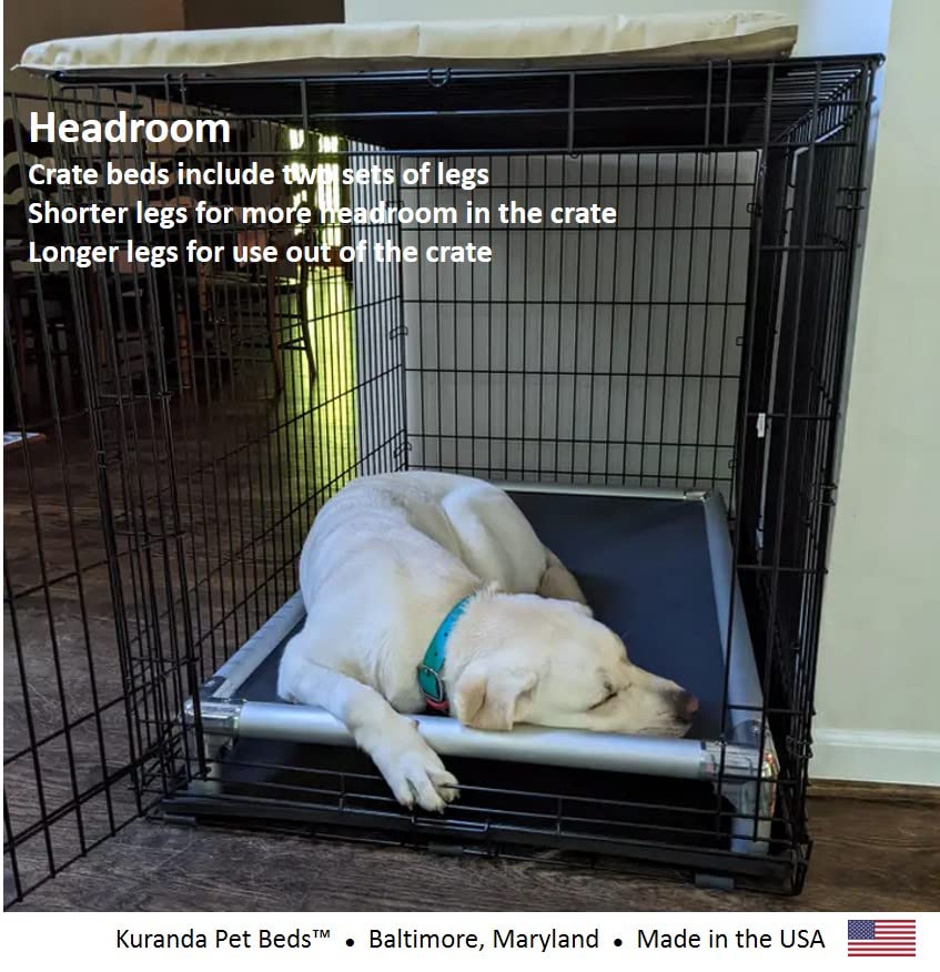 Kuranda Chewproof Crate Bed - Silver Aluminum - 50'' x 36'' - Vinyl - Royal