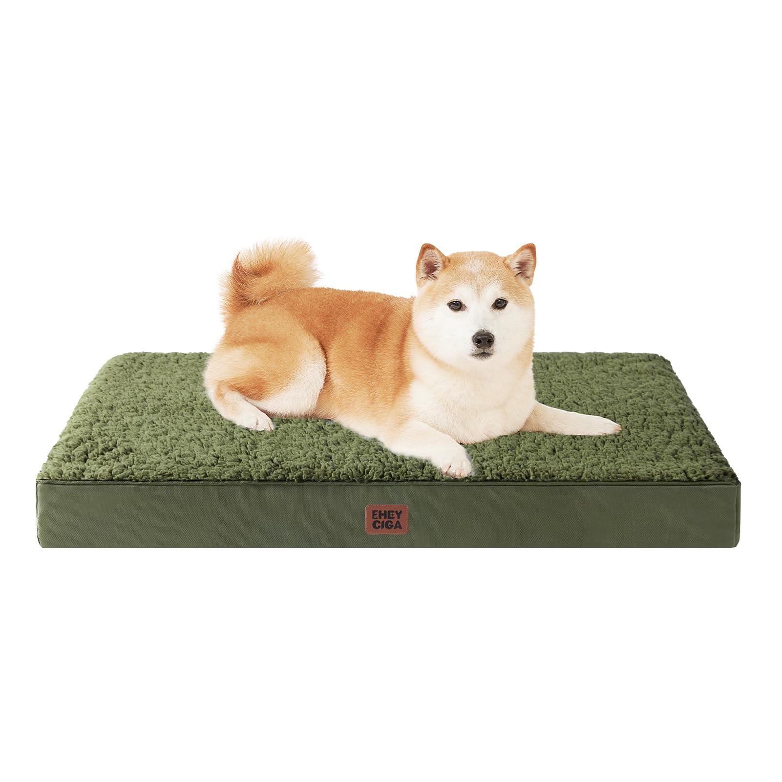 Eheyciga Orthopedic Dog Beds For Large Dogs With Removable Washable Cover, Dark Green, 36X27