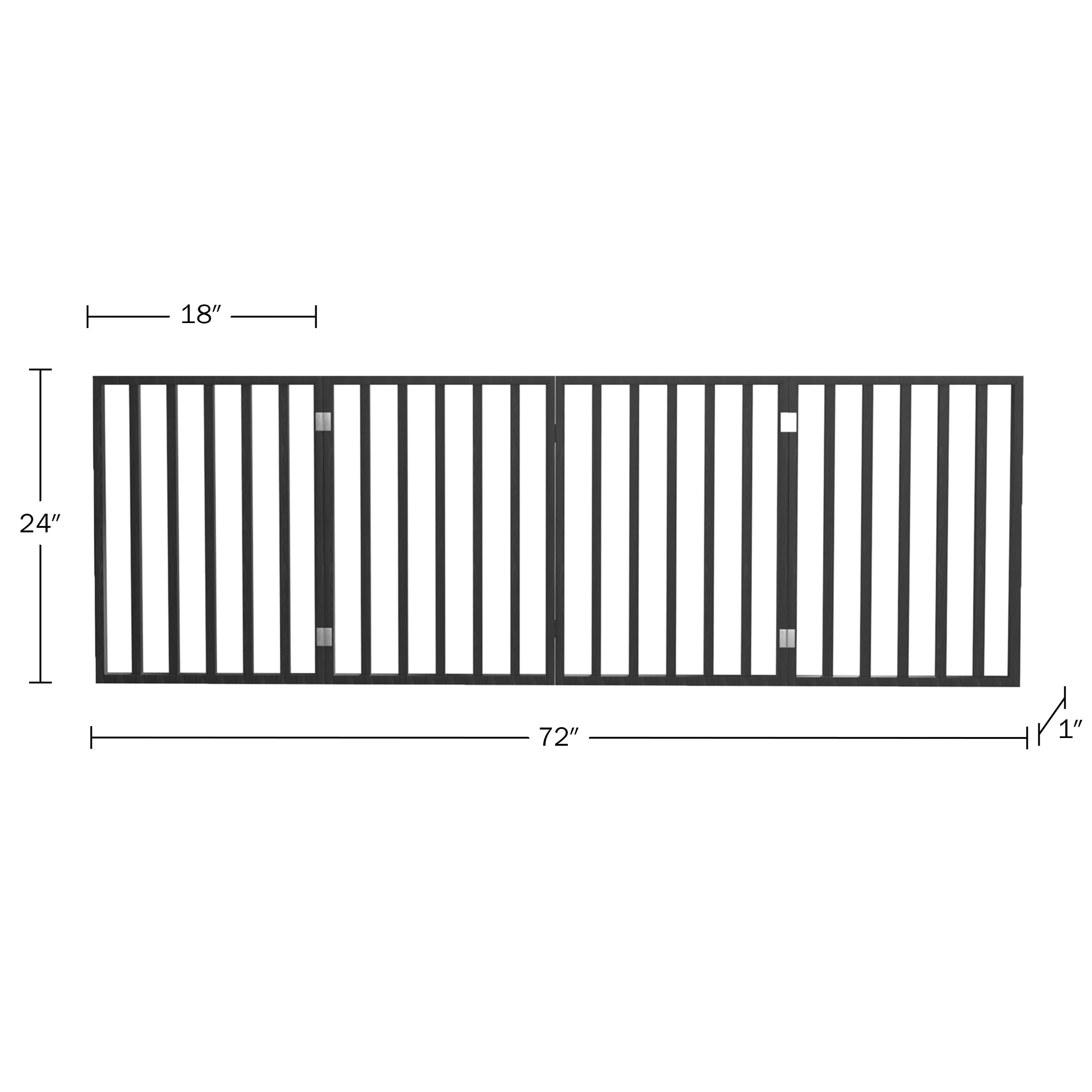 Indoor Pet Gate - 4-Panel Folding Dog Gate For Stairs Or Doorways - 72X24-Inch Freestanding Pet Fence For Cats And Dogs By Petmaker (Black)