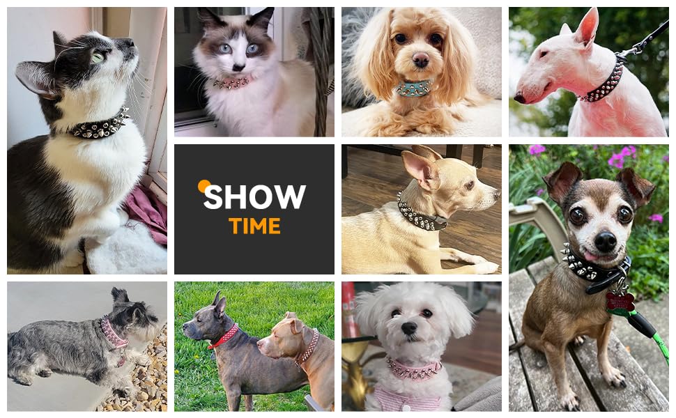 Serijoars Spiked Dog Collar Soft Pu Leather Mushrooms Rivet Spike Studded Dog Collar Adjustable Puppy Collars (Xs, Dark Blue)