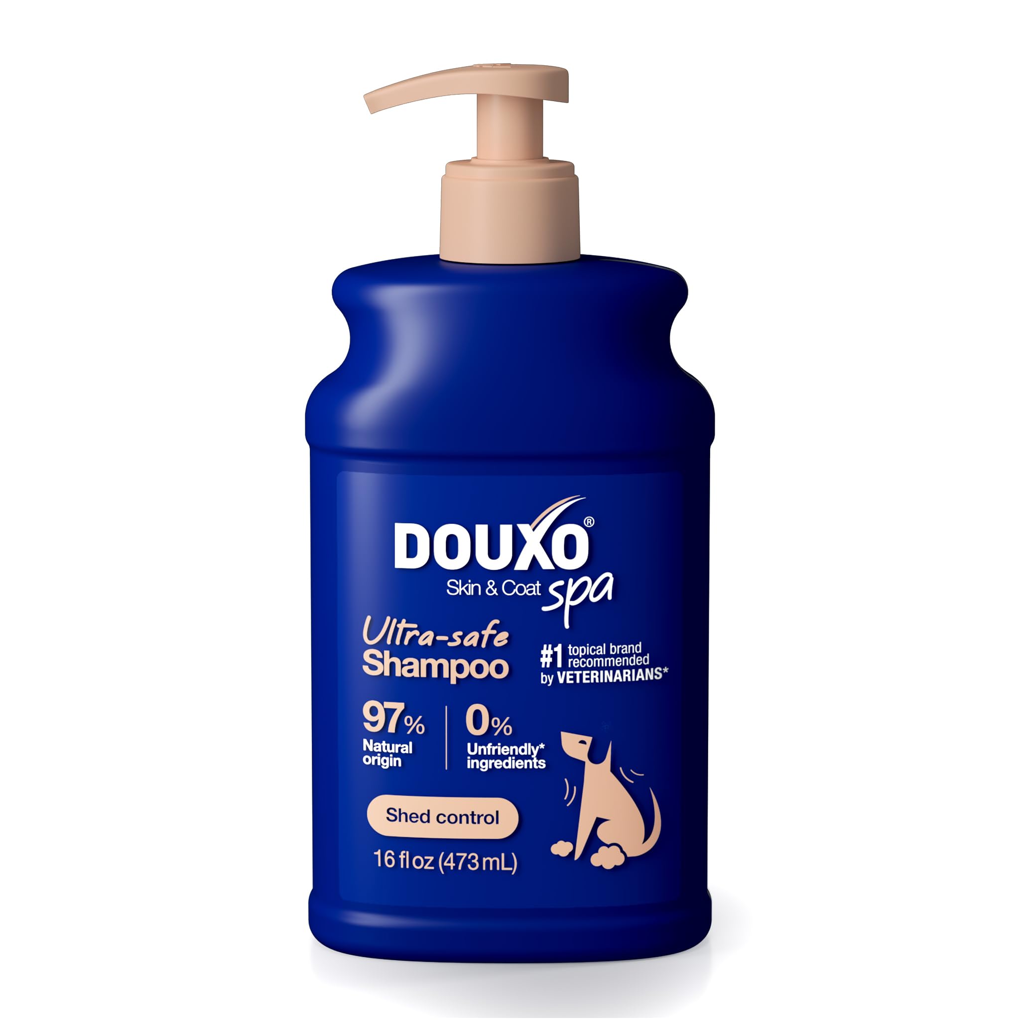 Douxo Skin & Coat Spa - Ultra-Safe Dog Shed Control Shampoo, 16 Fl Oz, Reduces Excessive Shedding, Cleans And Hydrates The Skin,