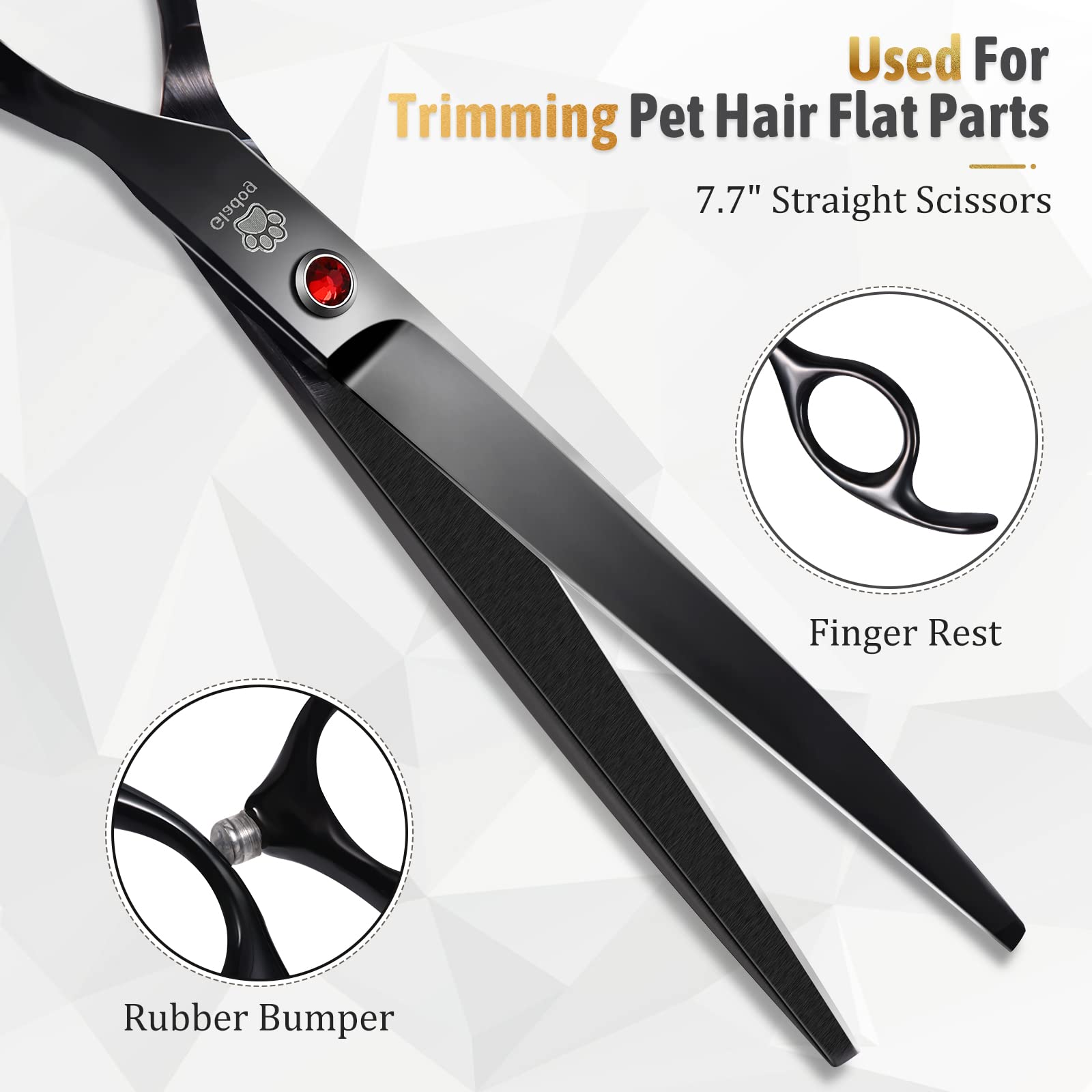 Dog Grooming Scissors Kit With Safety Round Tips, Gladog Professional 5 In 1 Grooming Scissors For Dog And Cat