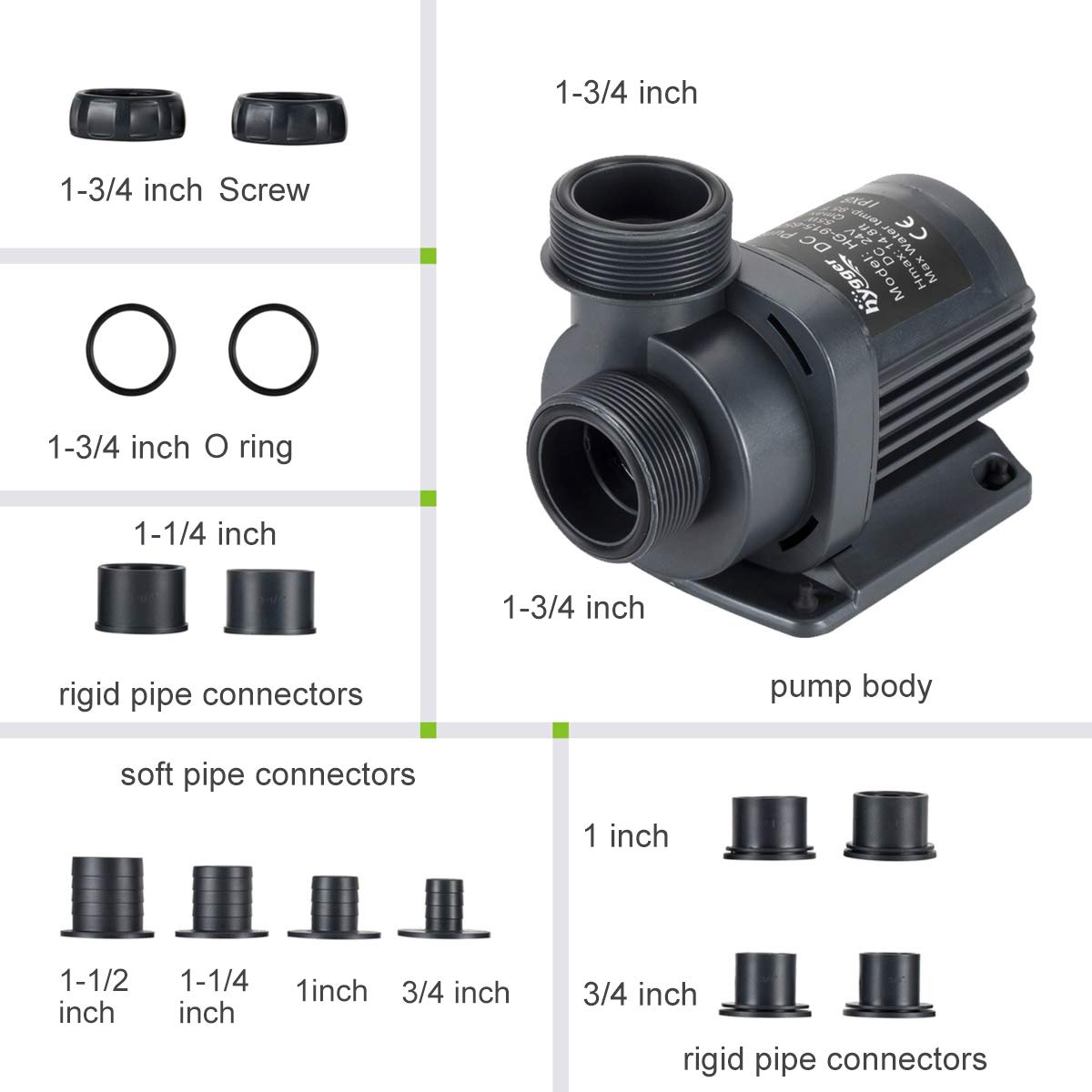 Hygger 2650GPH Quiet Submersible 24V Water Pump, 80W, 19.7ft with Controller for Fish Tanks, Aquariums, Ponds, Hydro