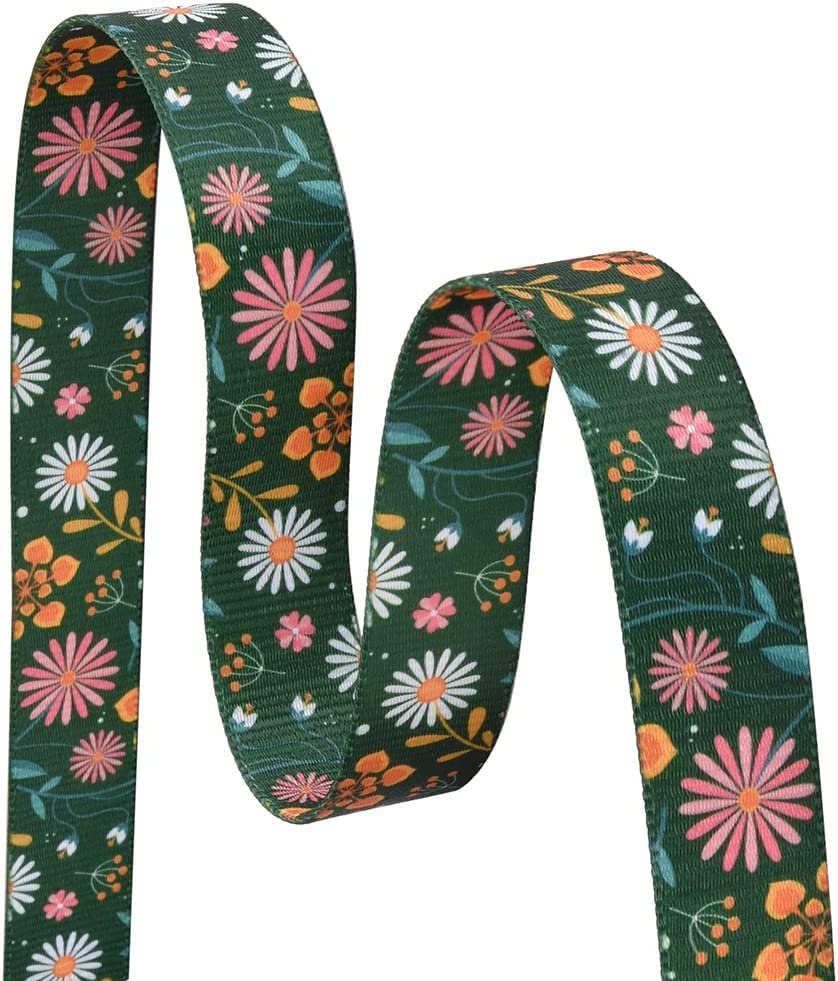 Hqyddmi Dog Collar And Leash Set, Floral Print, Adjustable Collar For Small To Large Dogs, Green Flower Set