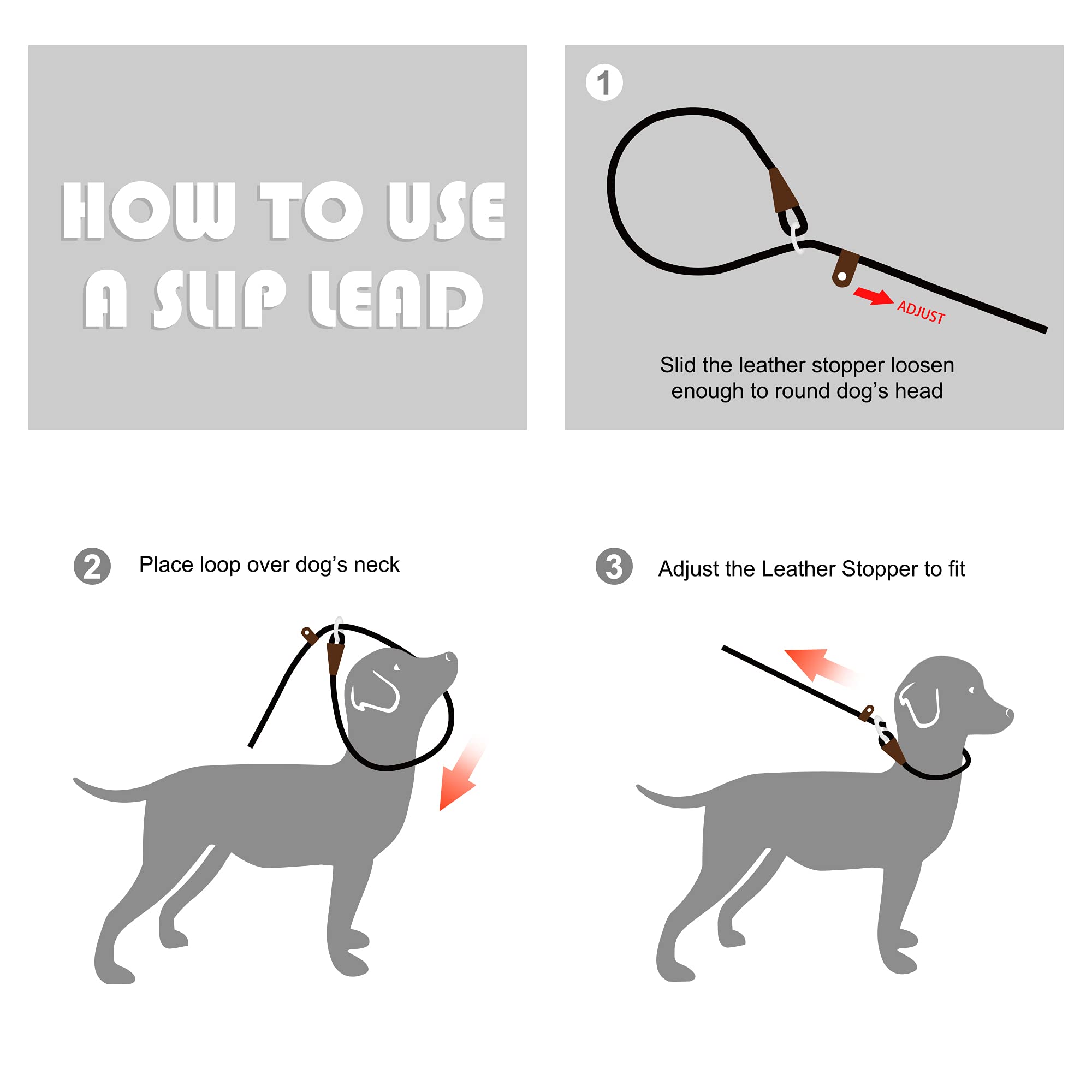 Fida Durable Slip Loop Lead For Large, Medium Dogs, 6 Ft X 1/2' Heavy Duty, Comfortable Strong Rope, No Pull Pet Training Leash With Highly Reflective, Orange