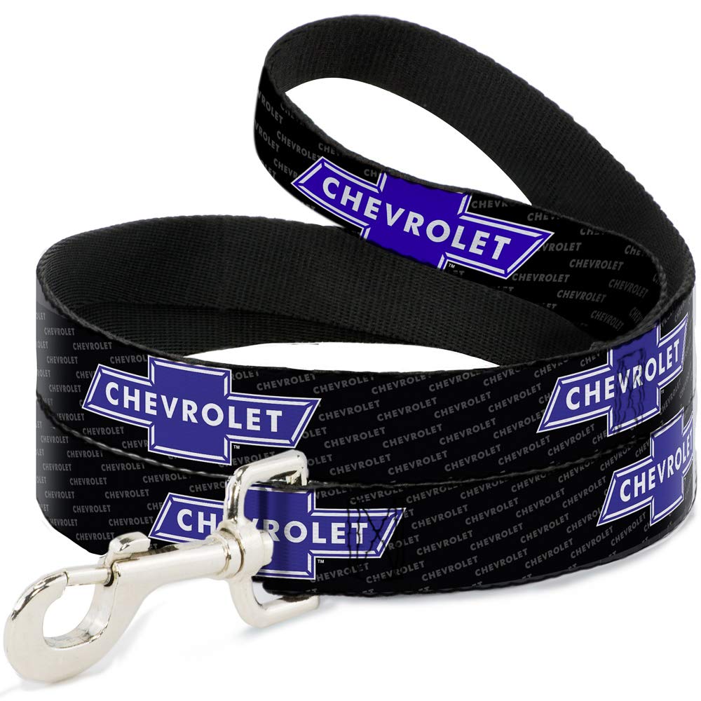 Dog Leash Chevy Bowtie Repeat Text 4 Feet Long 1.0 Inch Wide