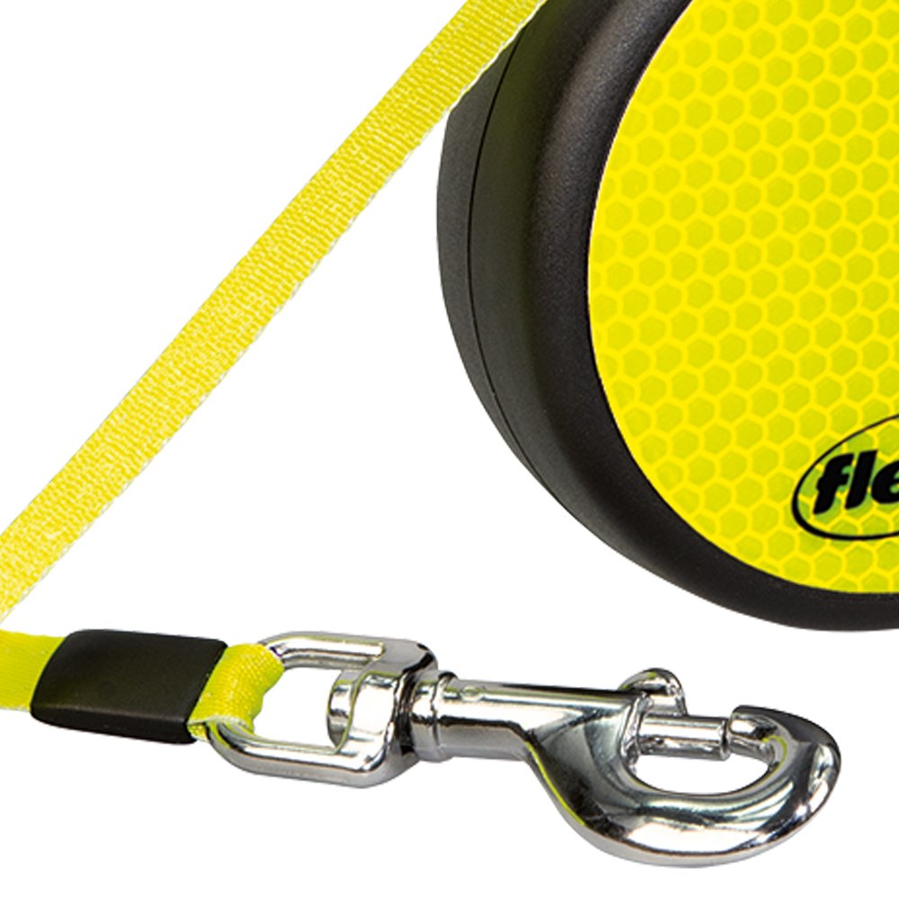 Flexi Neon Retractable Dog Leash (Cord) 16 Ft, Medium, Black/Neon Yellow