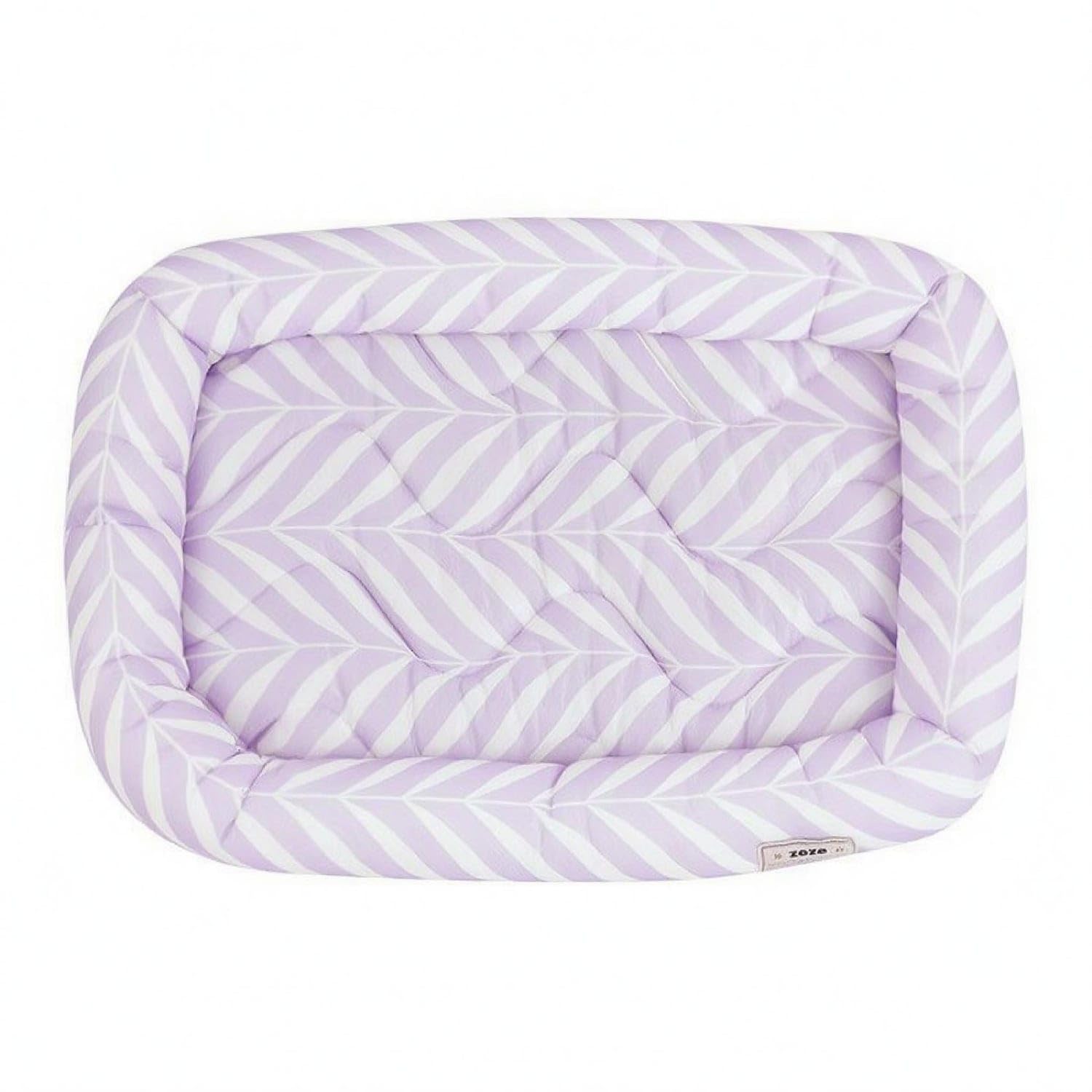 Lavender Pet Cooling Mat Quilted Cooling Bed Mat Raised Border Rounded Corners for Dogs, Cats, Floor, Purple, S