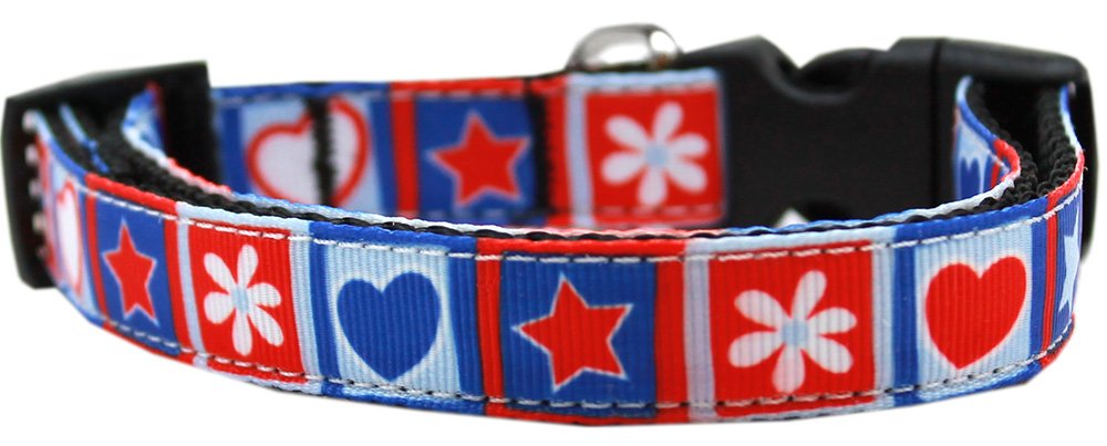 Mirage Pet Product Stars and Hearts Nylon Dog Collar MD