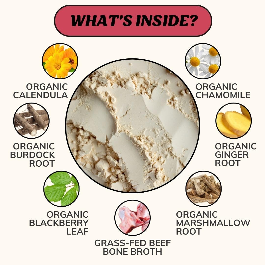 Fidos Digestion Bone Broth for Dogs - Grass-Fed Beef Bone Broth Powder & Organic Herbs - Supports Digestion & Gut Health - Dog