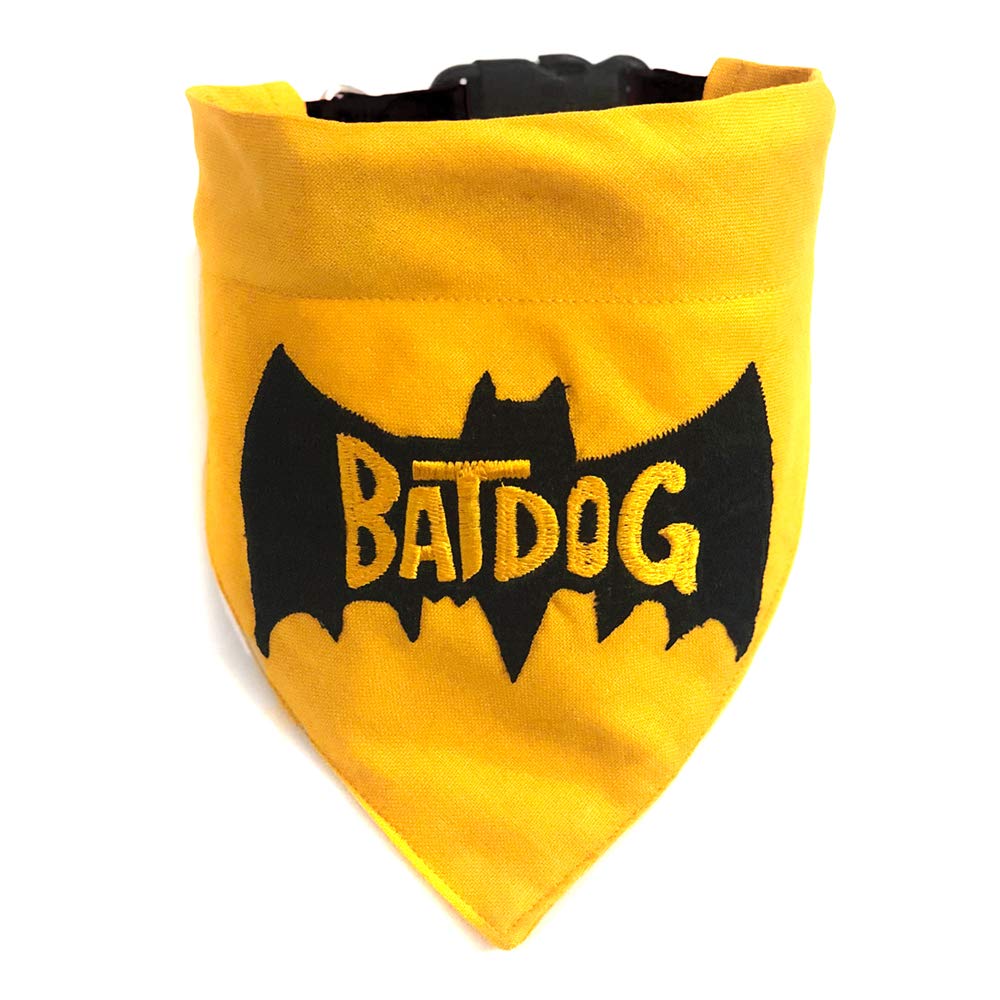 That Dog In Tuxedo Batdog Embroidered Dog Bandana/Dog Scarves With Adjustable Dog Collar (Size  Xl)