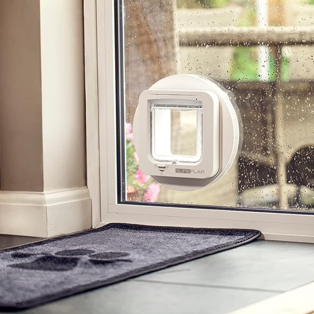 Sureflap - Sure Petcare Microchip Cat Flap, White, Scans Pet'S Id On Entry, Check Your Cat'S Size,Flap Opening Is 4 3/4” (H) By 5 5/8” (W)