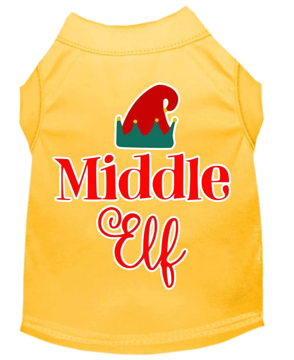 Christmas Pet Dog & Cat Shirt Screen Printed, "Middle Elf" Blue SM (3-6 lbs.)