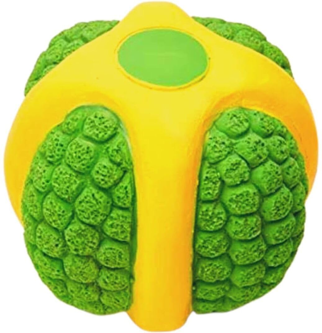 Agirav Natural Latex Rubber Squeaky (Green Melon) Dog Chew Toy