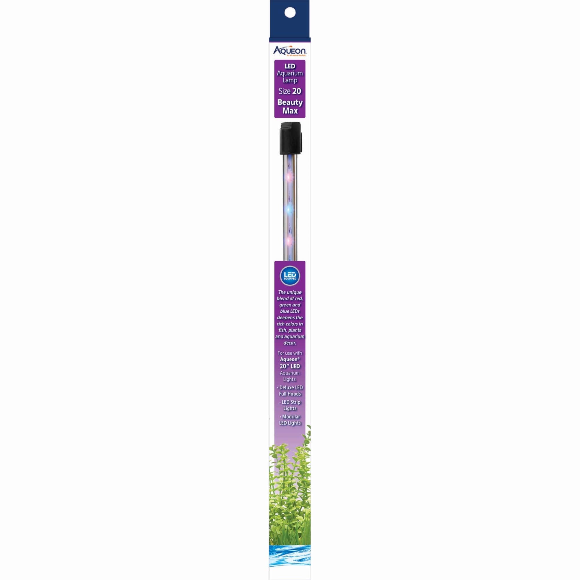Aqueon Beauty Max Modular LED Aquarium Lamp, Acrylic, Size 20, Black, Model 015905156752