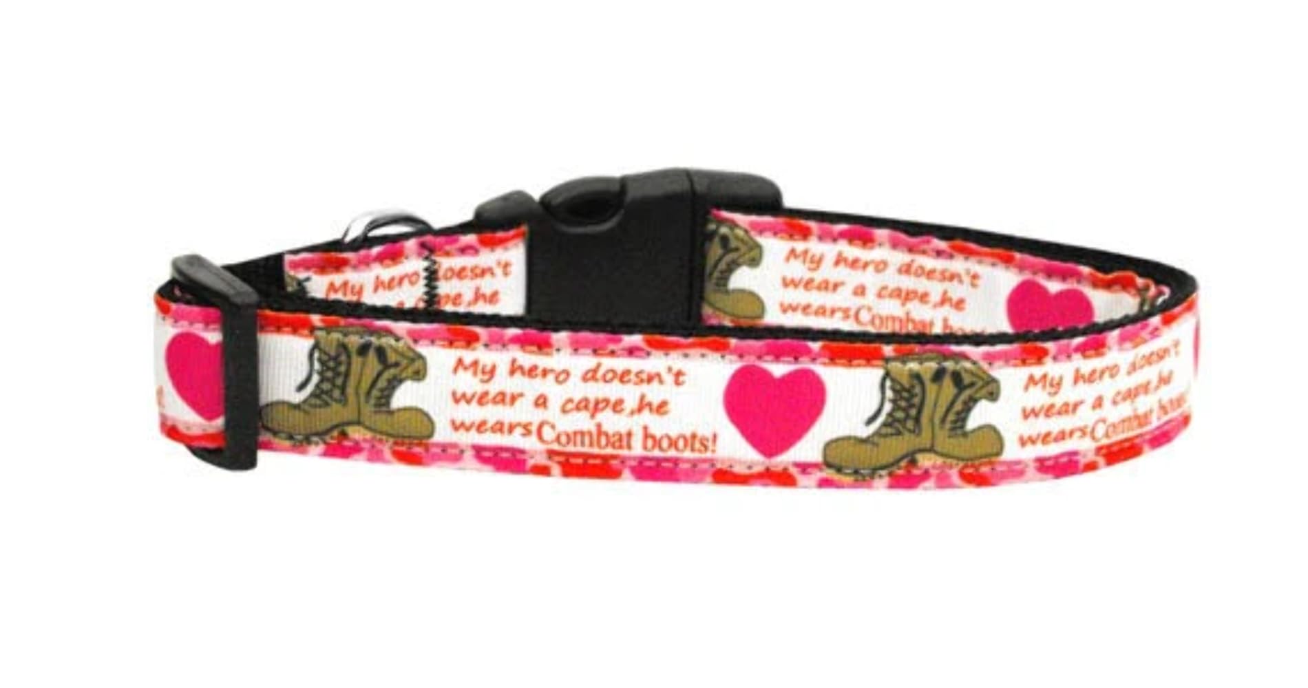 Pet Dog & Cat Nylon Collar or Leash, "Combat Boots" 1" w x 4 ft. leash