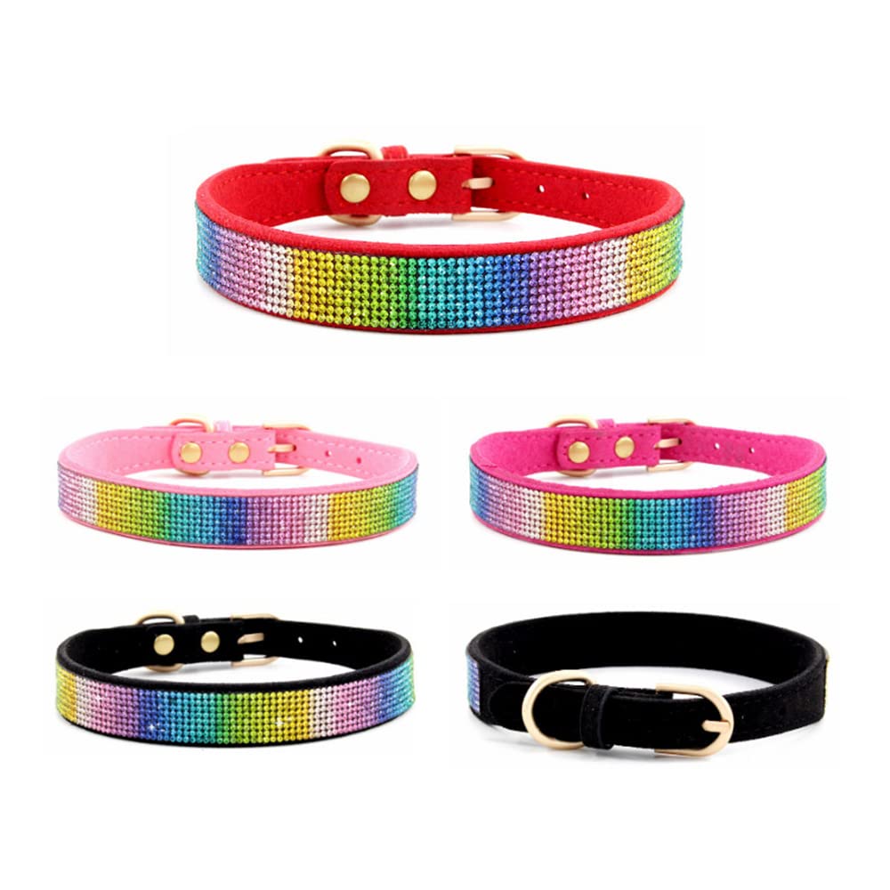 Xs Dog Collar Girl,Red Rhinestone Dog Collars Bling Diamond Cute Sparkly Jewelry Cat Collar For Xs Small Medium Large Girl Femal