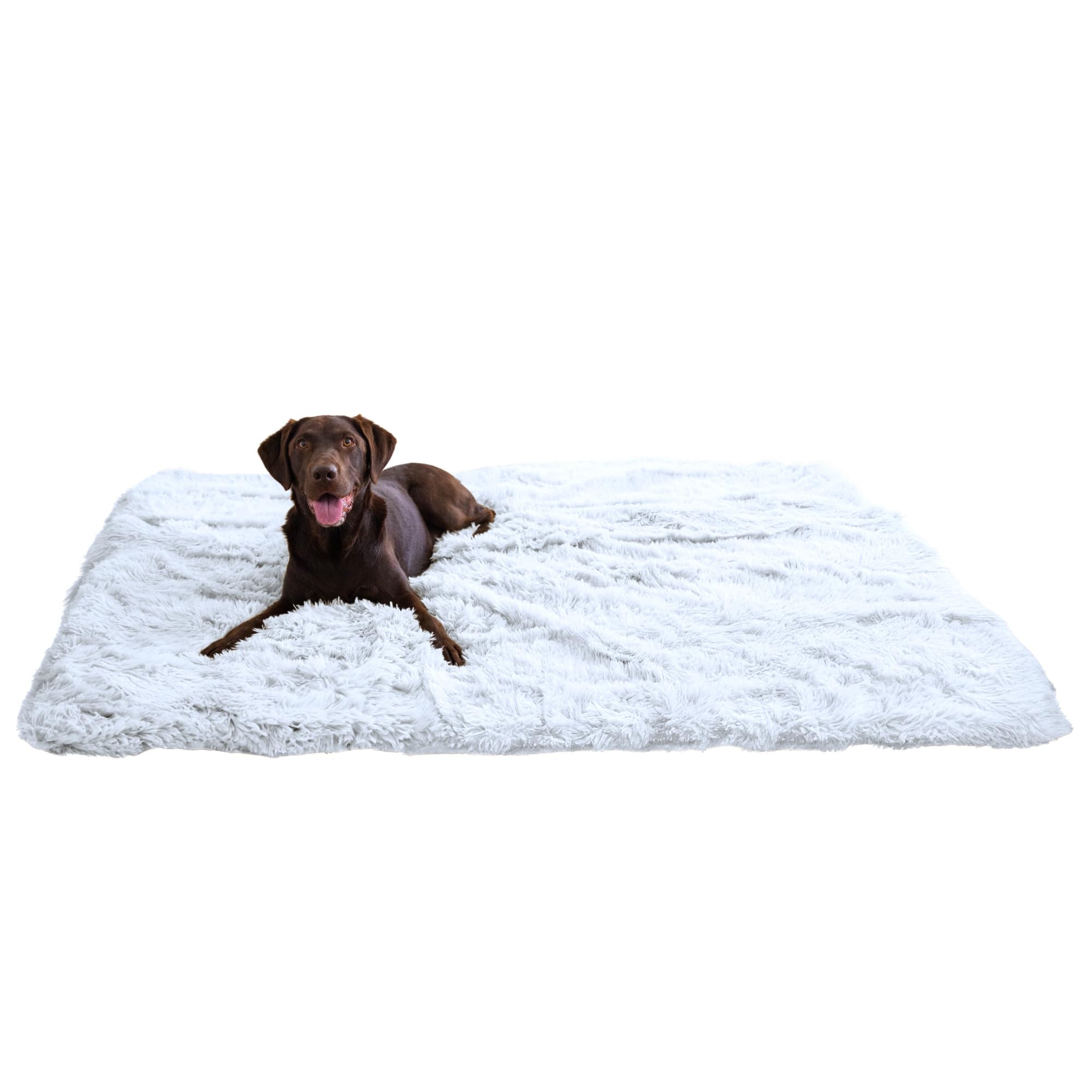 Best Friends By Sheri Calming Shag Cat And Dog Blanket With Non-Skid, Water Resistant Base, Machine Washable, Frost Gray, 60'' X