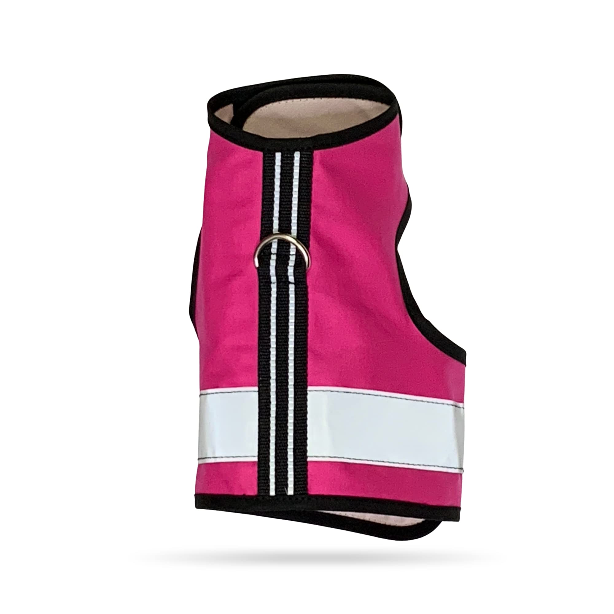 Kitty Holster Reflective Cat Harness - High-Visibility Cat Vest For Day & Night | Secure, Breathable And Washable Cotton | Ideal For Walking & Traveling - Flamingo Pink, M To L