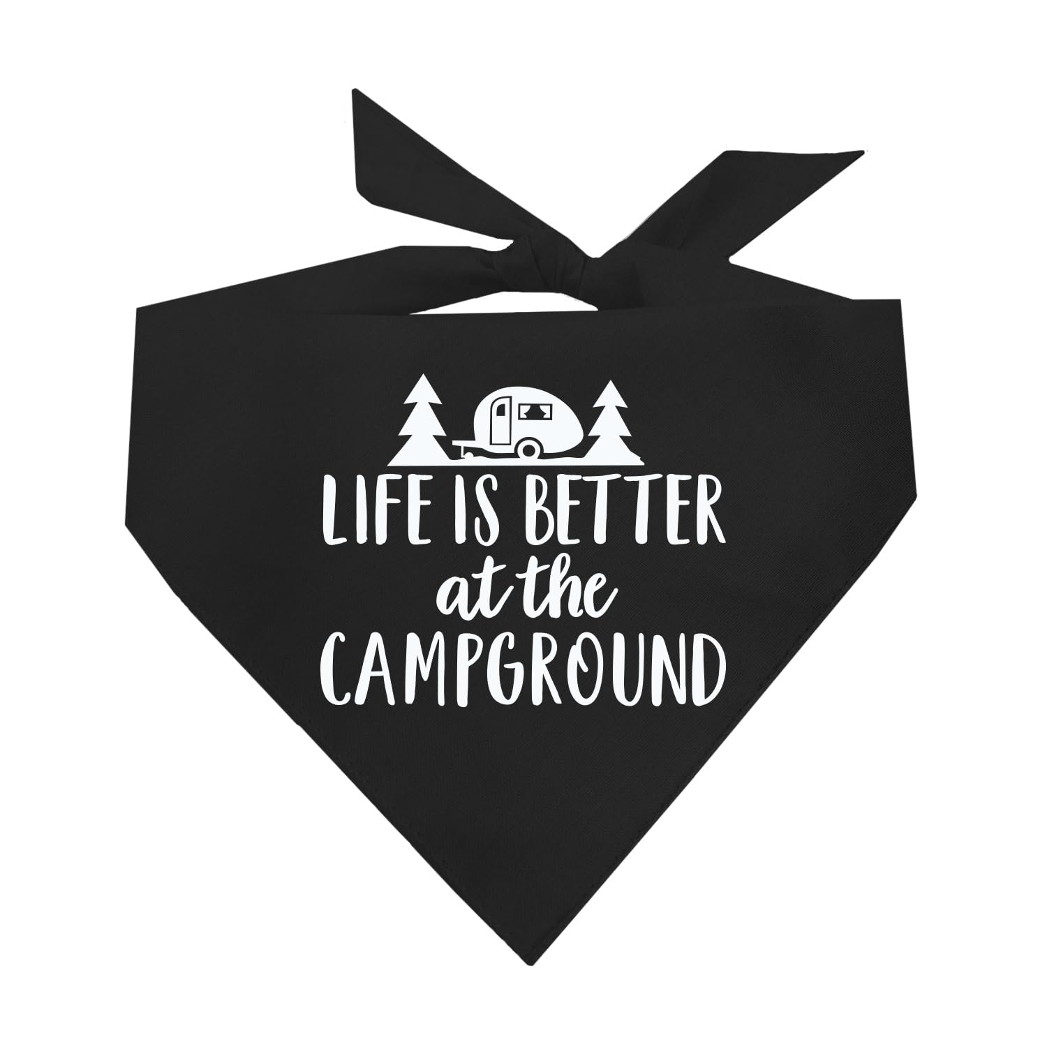 Life Is Better At The Campground Dog Bandana (Black, Os 564)