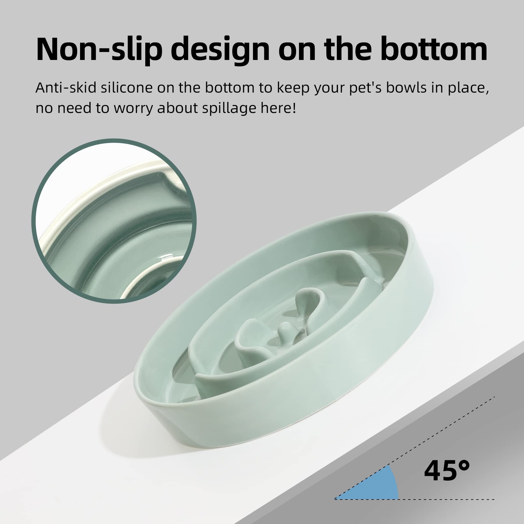 Havniva 8.2inch Ceramic Slow Feeder Dog Bowl for Medium and Large Breed, Puzzle Dog Food Dish, Anti-Gulping, Pet Slow Feeder, St