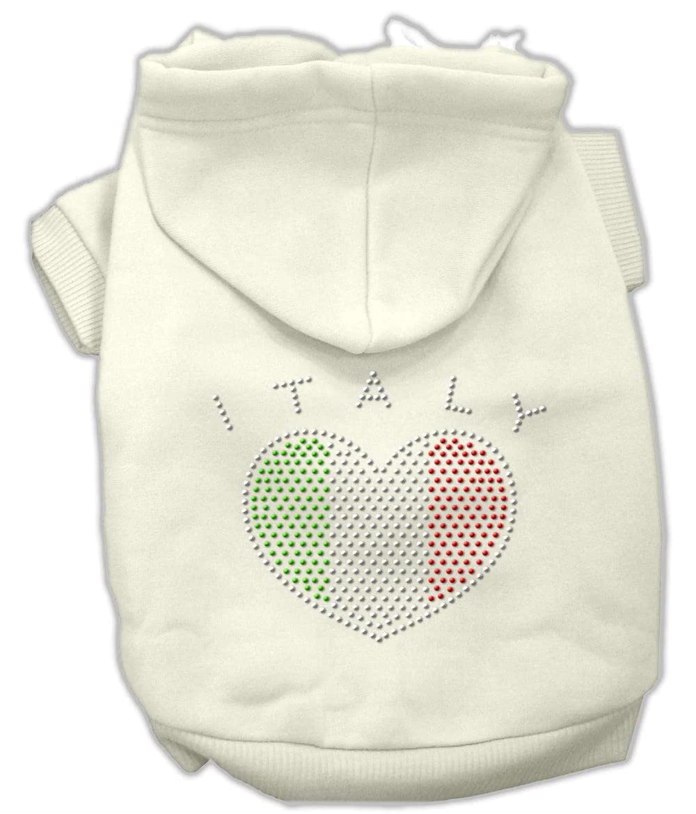 Mirage Pet Products Italian Rhinestone Hoodies, Black, Medium