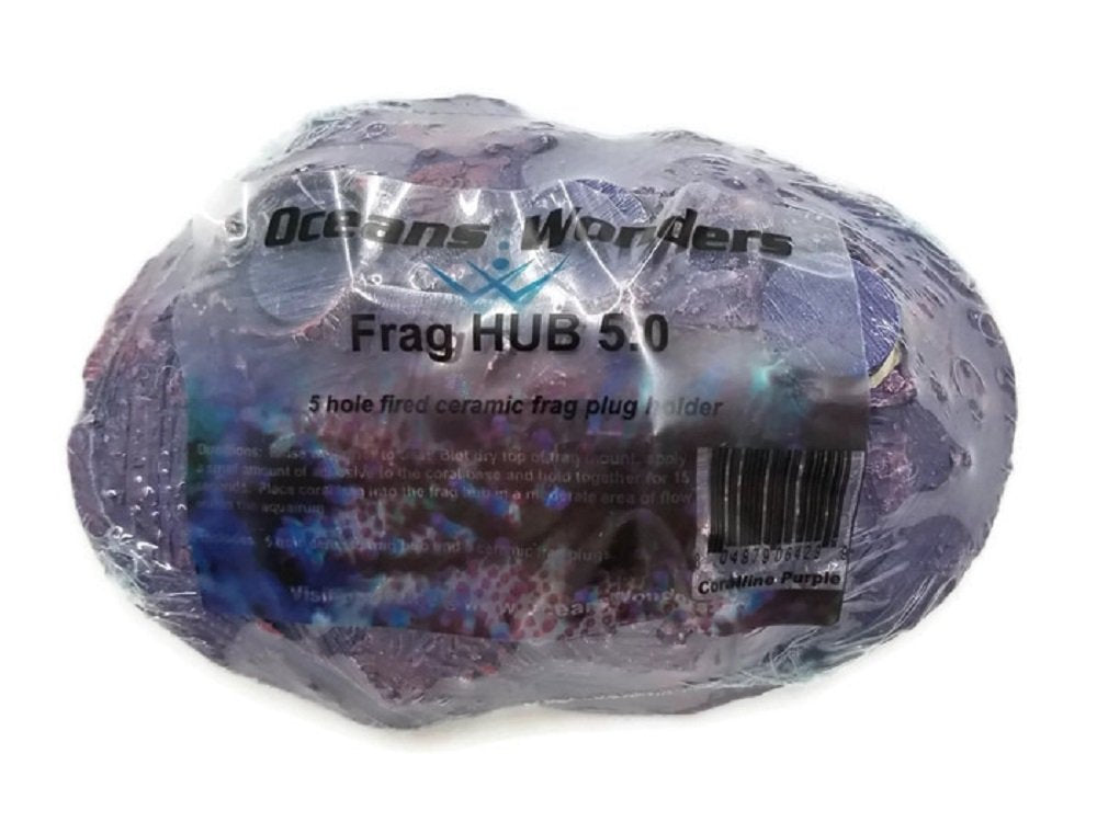 Oceans Wonders Coralline Purple Frag Hub 5.0 Coral Frag Plug Holder With 5 Plugs