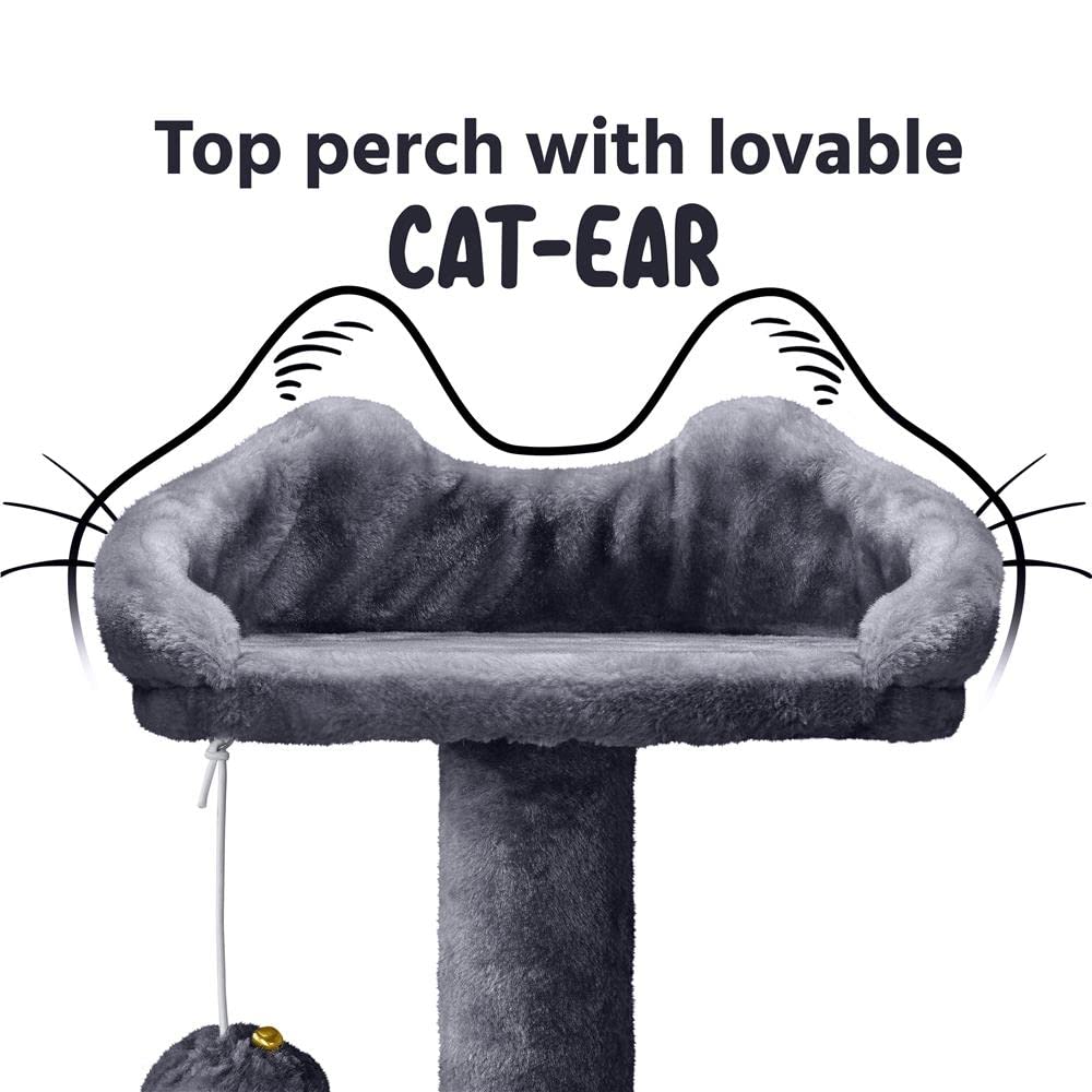 Topeakmart 54In Cat Tree, Cat Tower W/Large Cat Condo Scratching Posts And Perch, Cat Stand House Furniture, Dark Gray